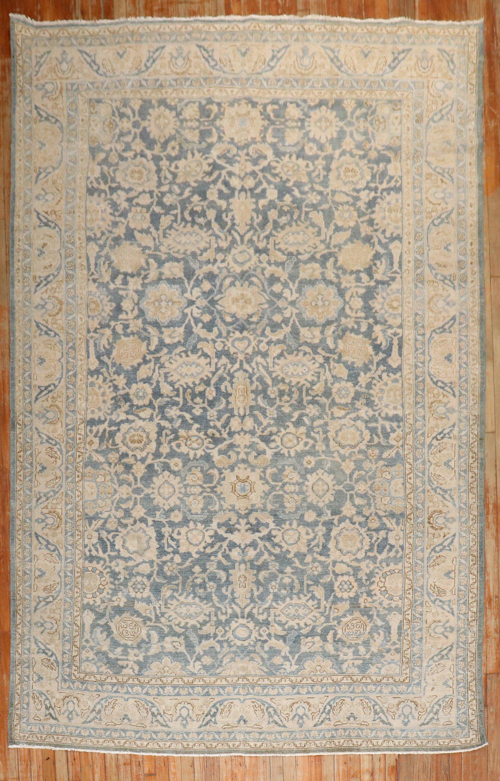 Hand-Knotted Zabihi Collection Persian Malayer Blue Small Room Size Rug For Sale