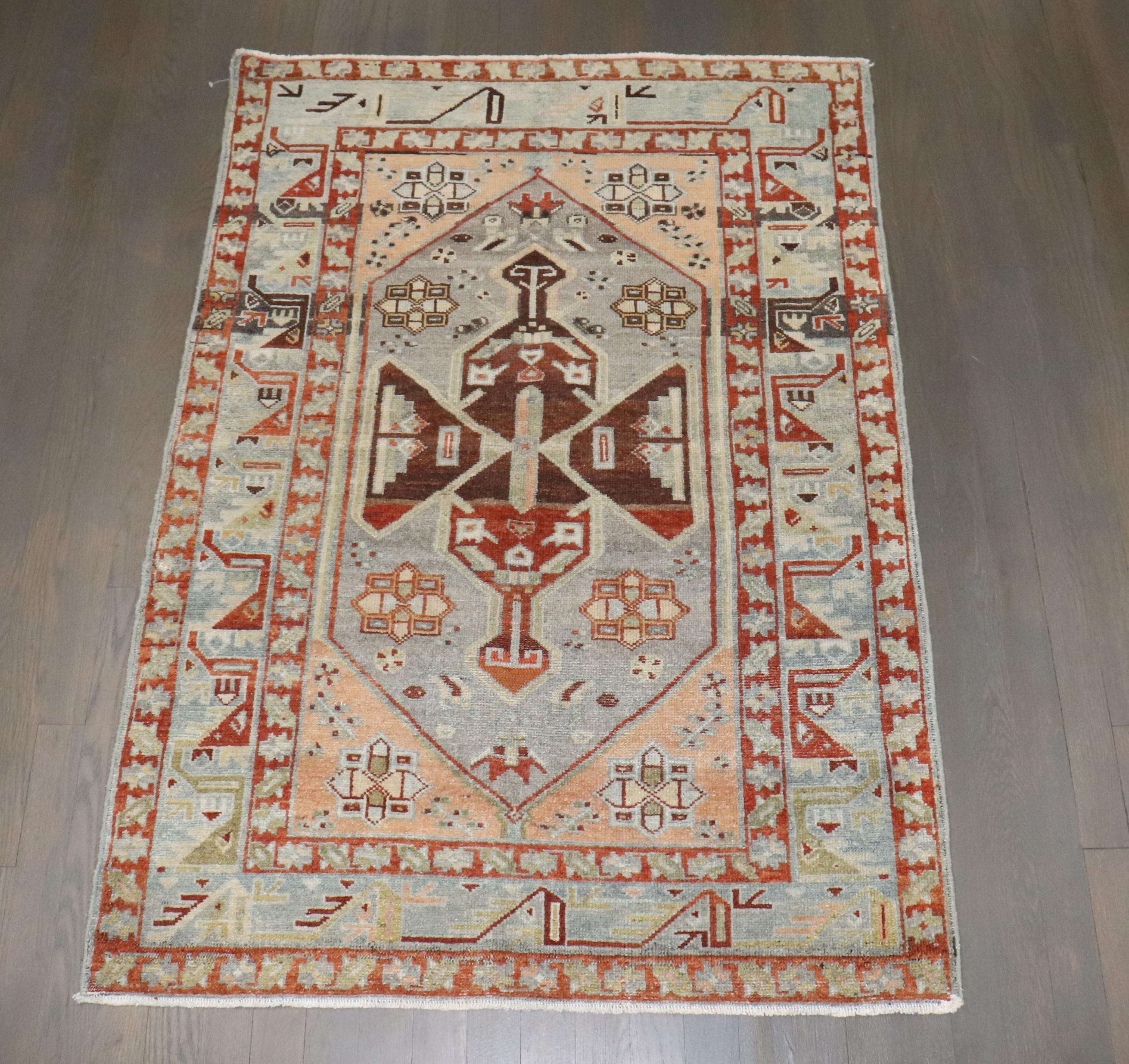 Tabriz Zabihi Collection Persian Malayer Medallion Small Size Rug For Sale