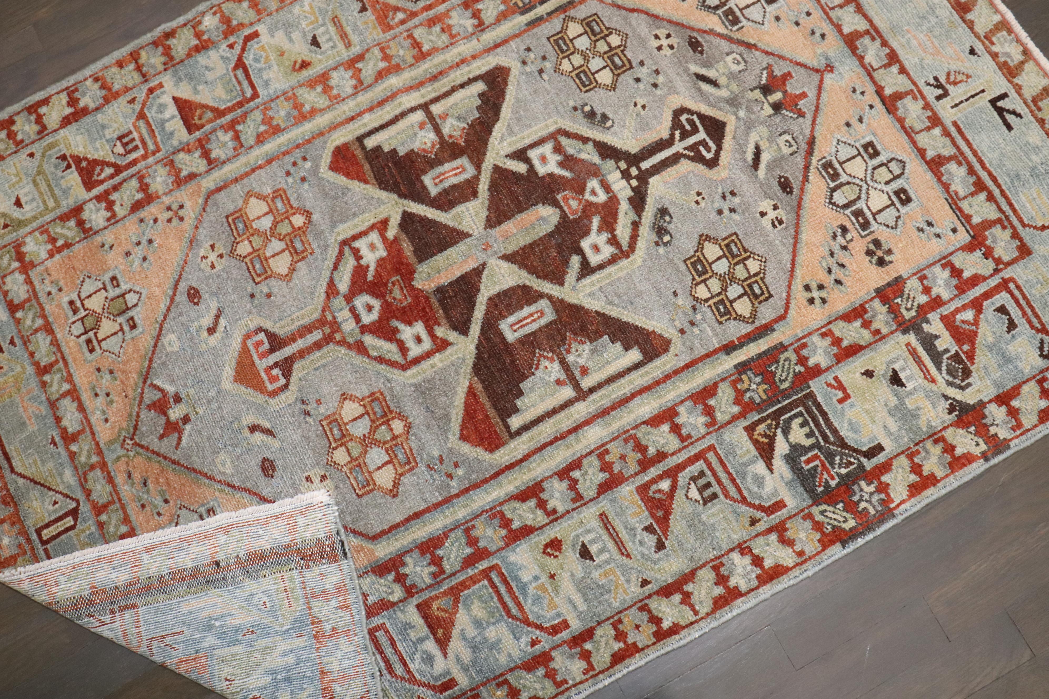 Hand-Woven Zabihi Collection Persian Malayer Medallion Small Size Rug For Sale