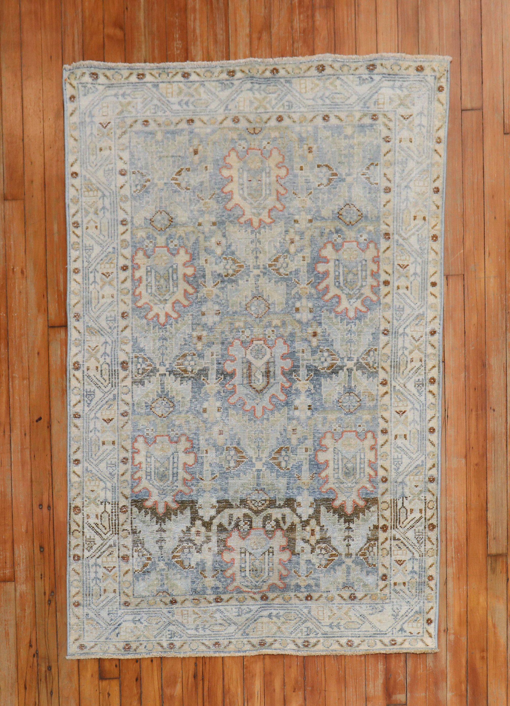 Persian Malayer Scatter Rug in earth tones from the 2nd quarter of the 20th century

size	3' 5