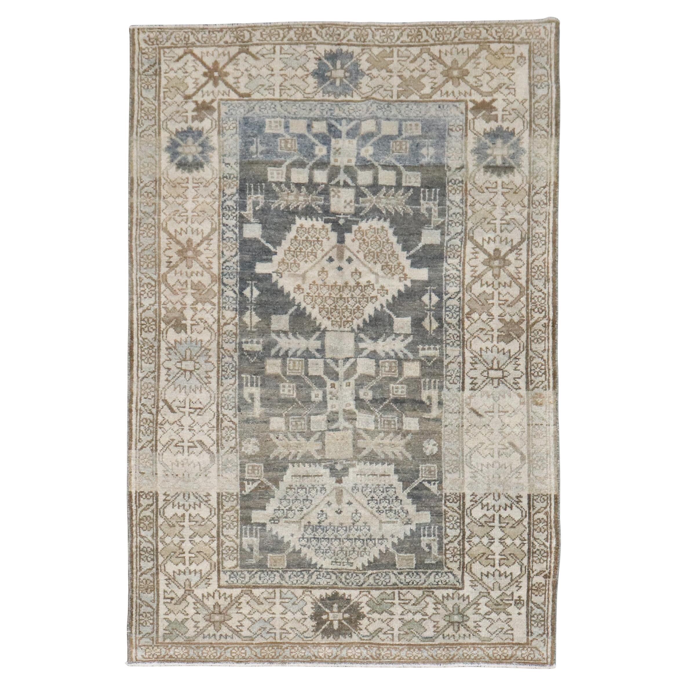 Zabihi Collection Persian Malayer Small Earth Tone Rug