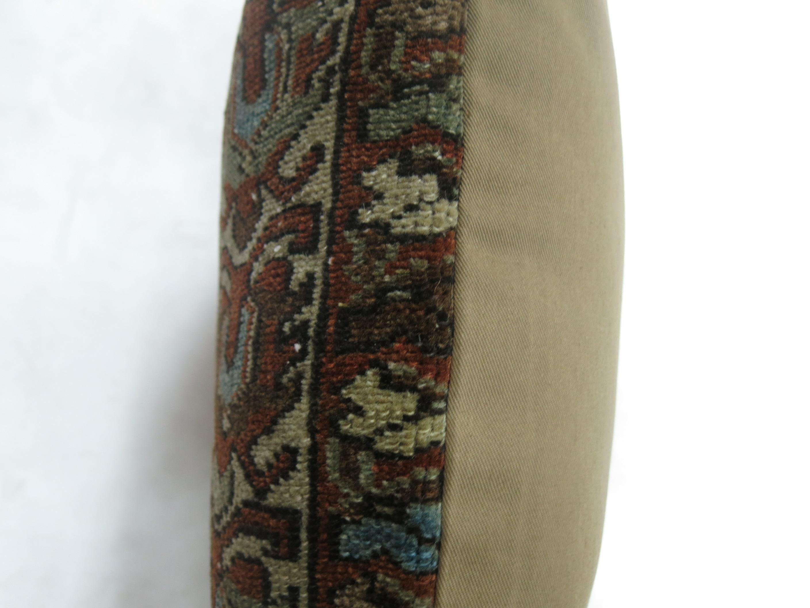 Zabihi Collection Persian Mazlagan Antique Rug Pillow (Malayer) im Angebot