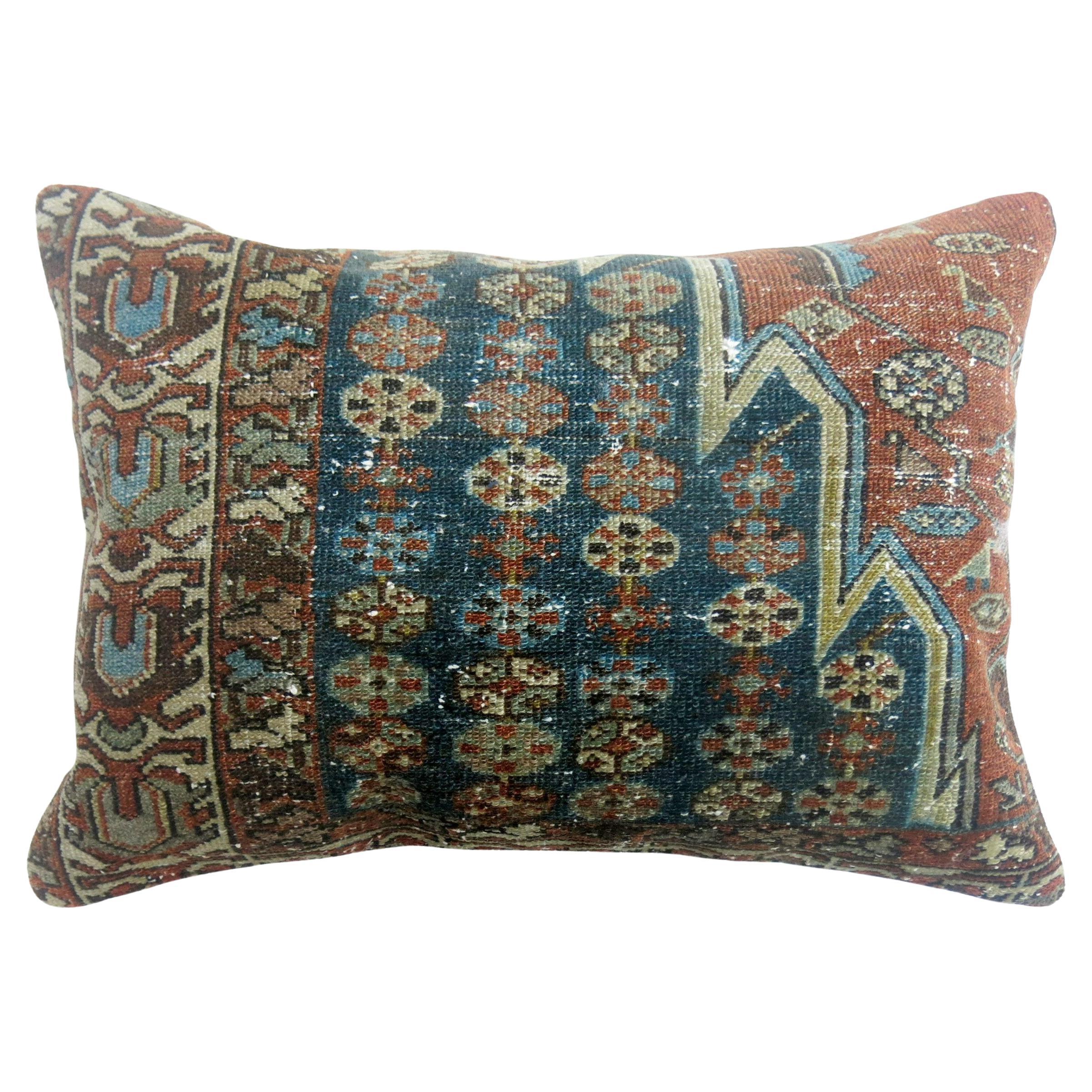 Zabihi Collection Persian Mazlagan Antique Rug Pillow