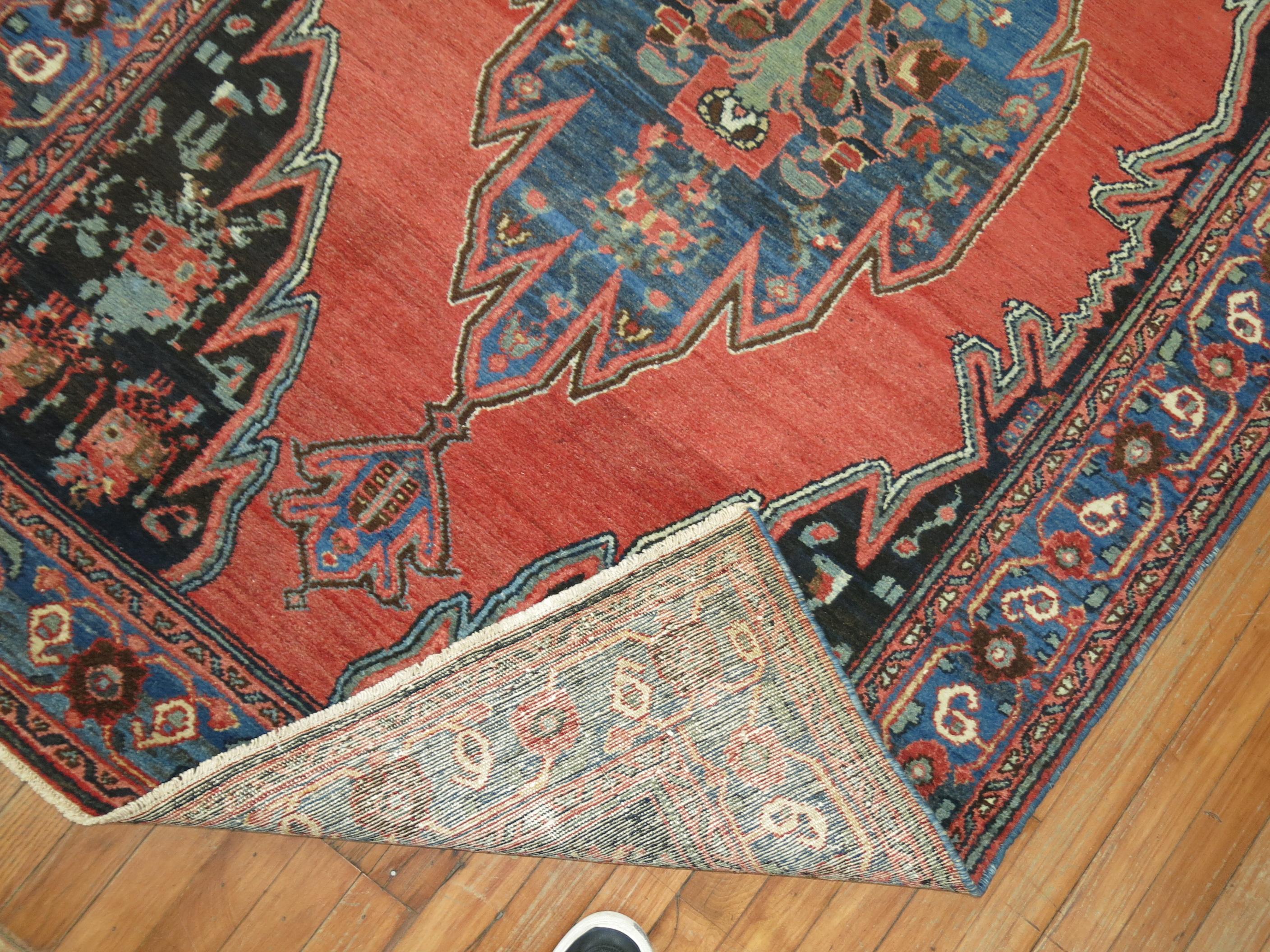 Zabihi Collection Persian Mazlagan Malayer Accent Rug In Good Condition For Sale In New York, NY