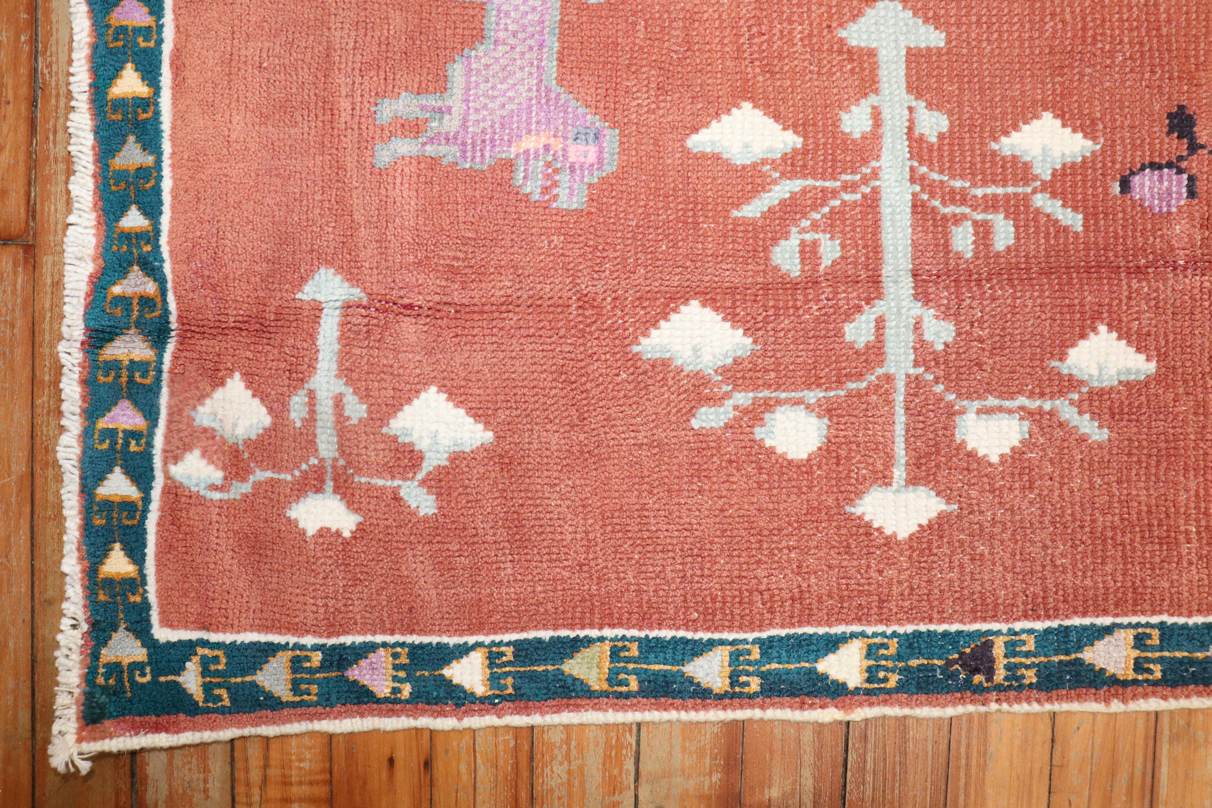 A 3rd quarter of the 20th century Persian pictorial rug

Details
rug no.	j2392
size	4' 2
