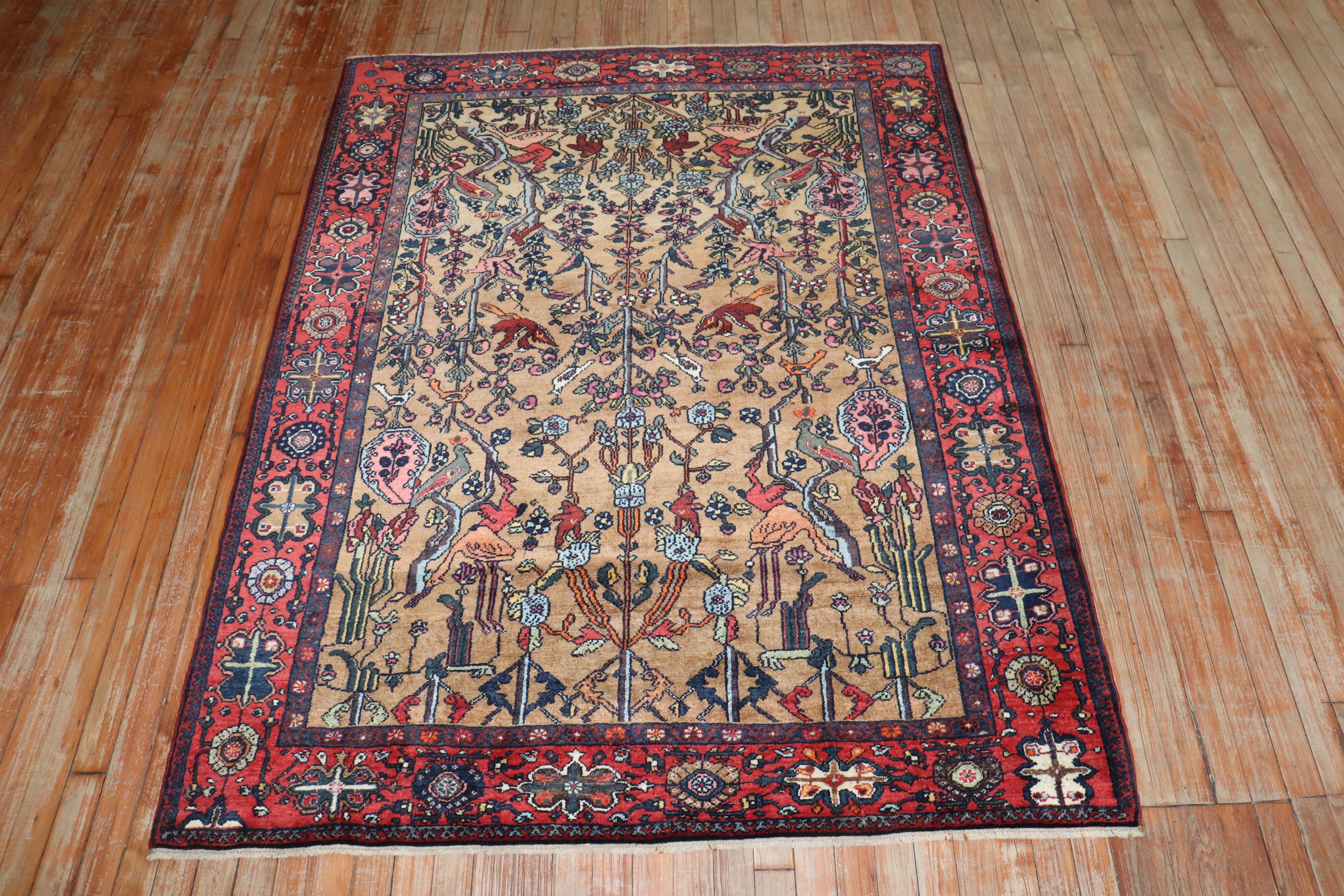 An early 20th century Persian pictorial rug 

Measures: 4'19'' x 6'3''.