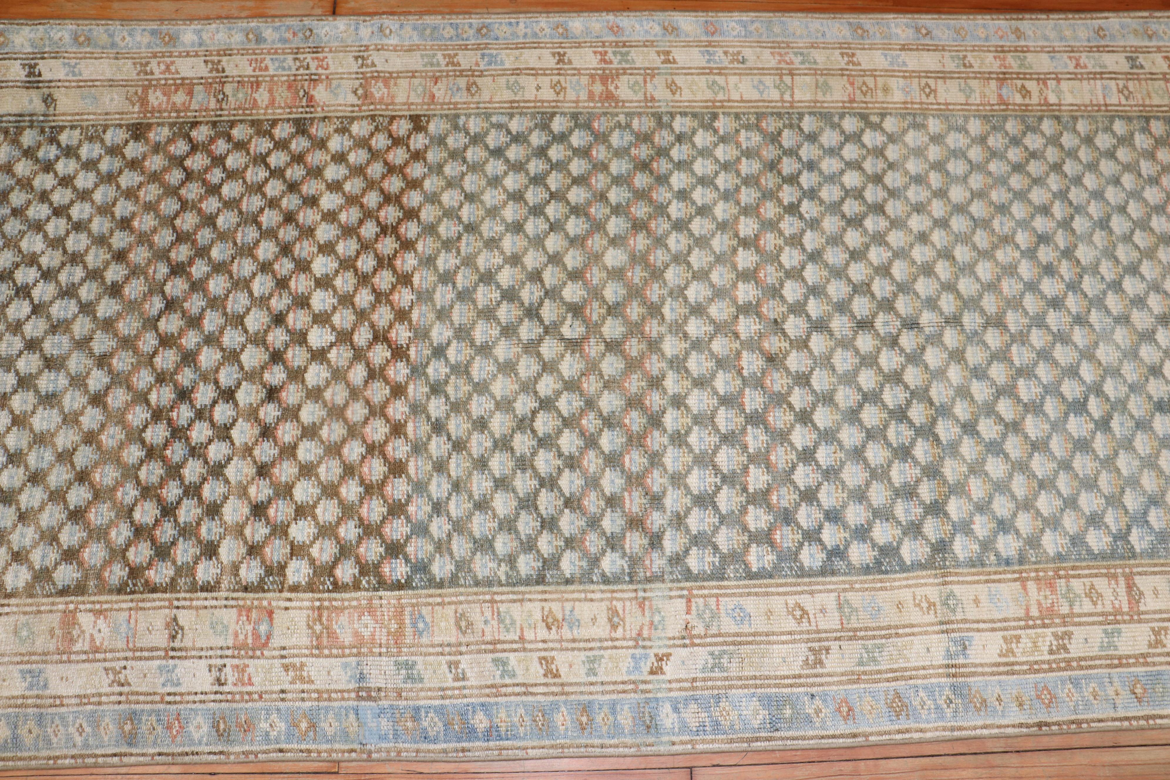 Hand-Knotted Zabihi Collection Persian Seraband Antique Runner For Sale