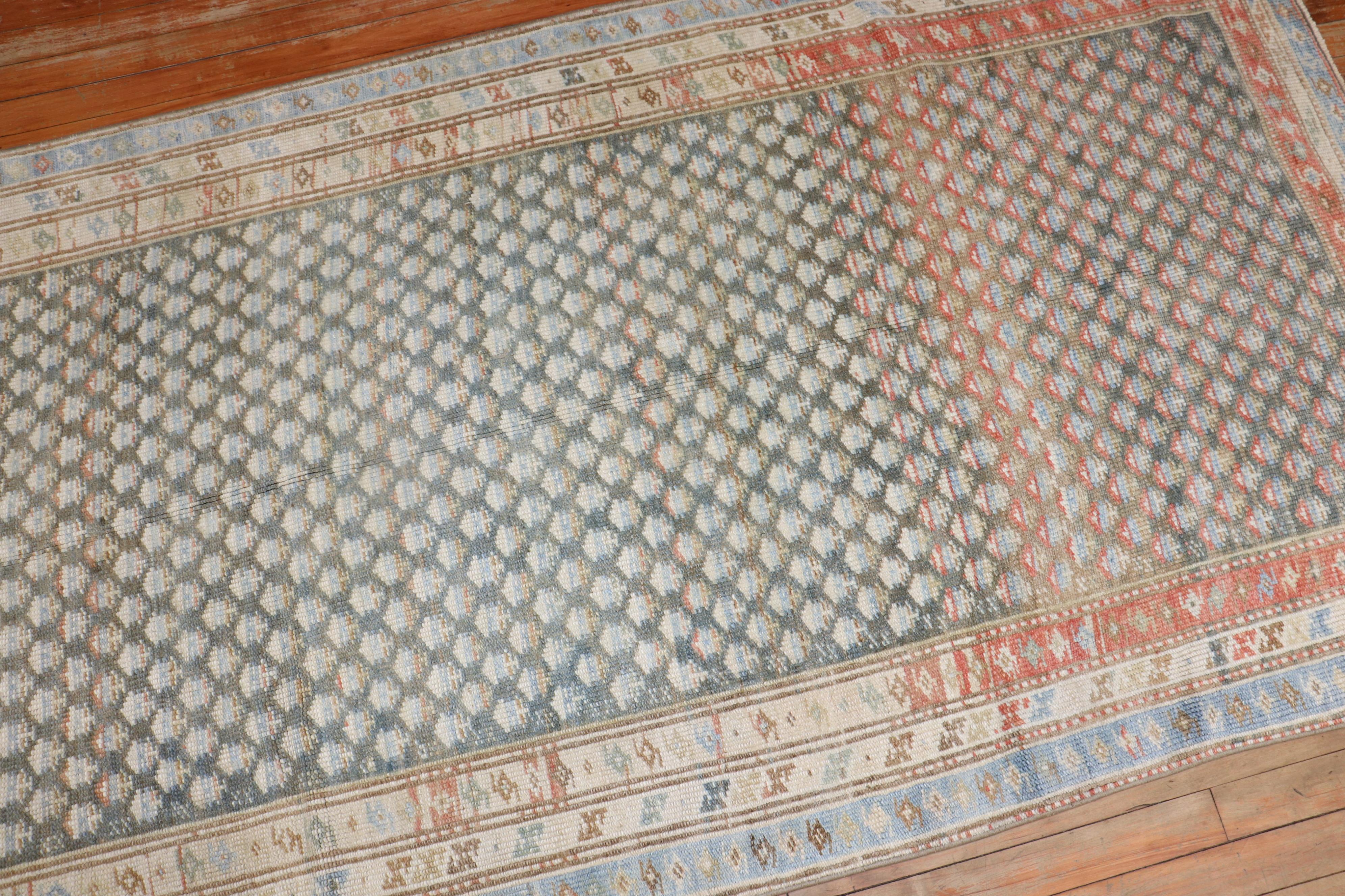 Zabihi Collection Persian Seraband Antique Runner In Good Condition For Sale In New York, NY