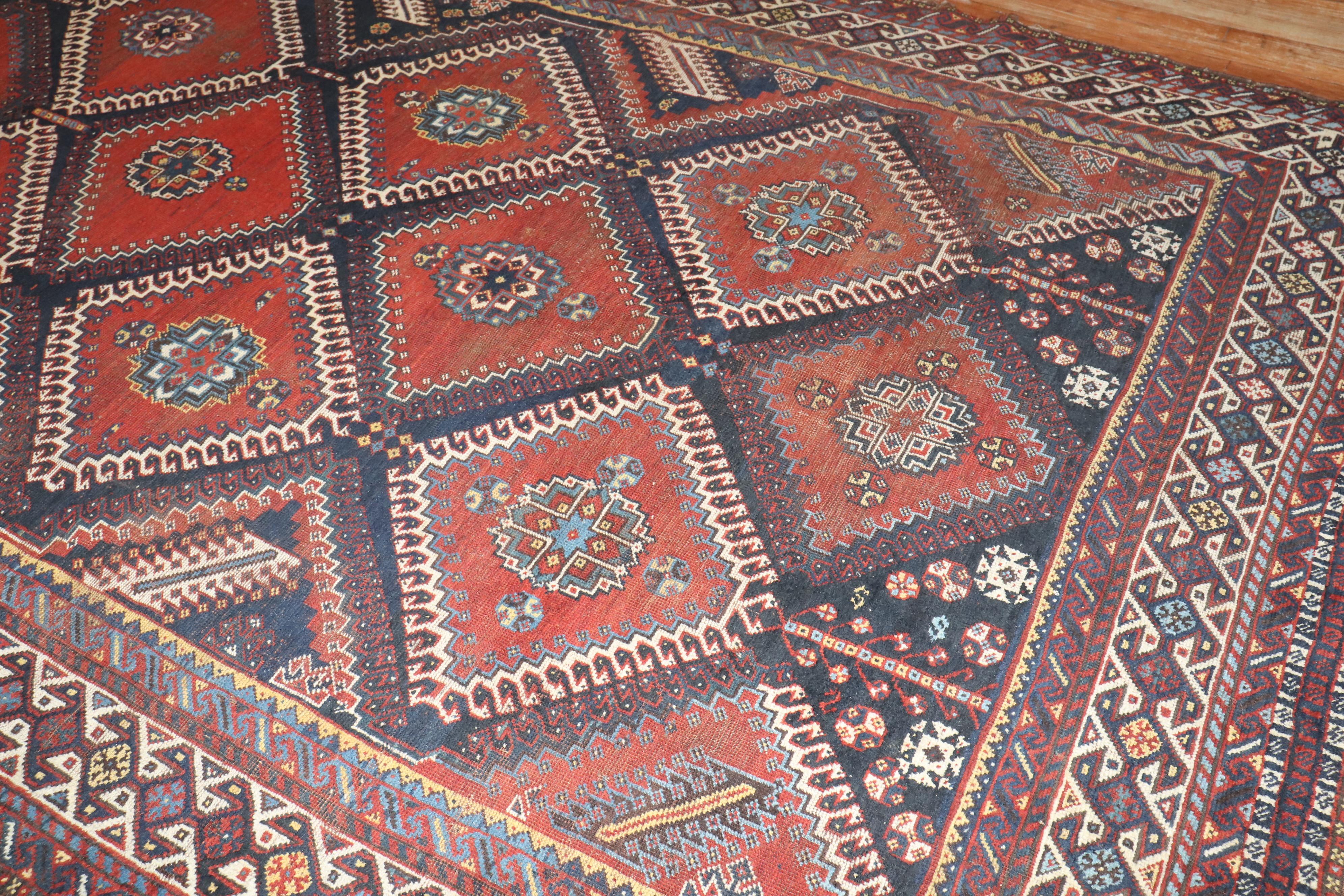 early 20th Century Tribal Shiraz Gallery size Rug

Measures: 6'9'' x 11'4''