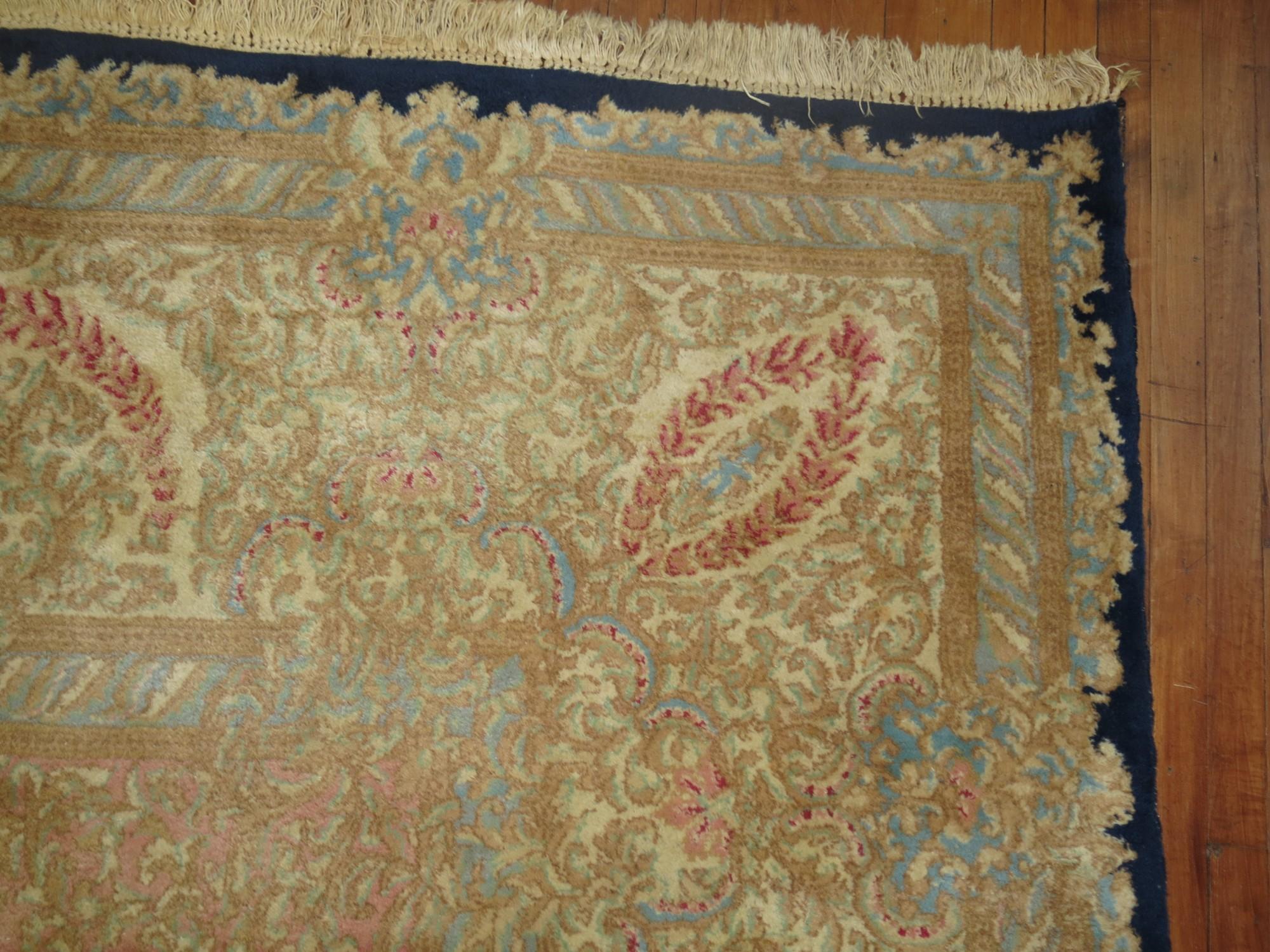Zabihi Collection Persian Signed Kerman Rug In Good Condition For Sale In New York, NY