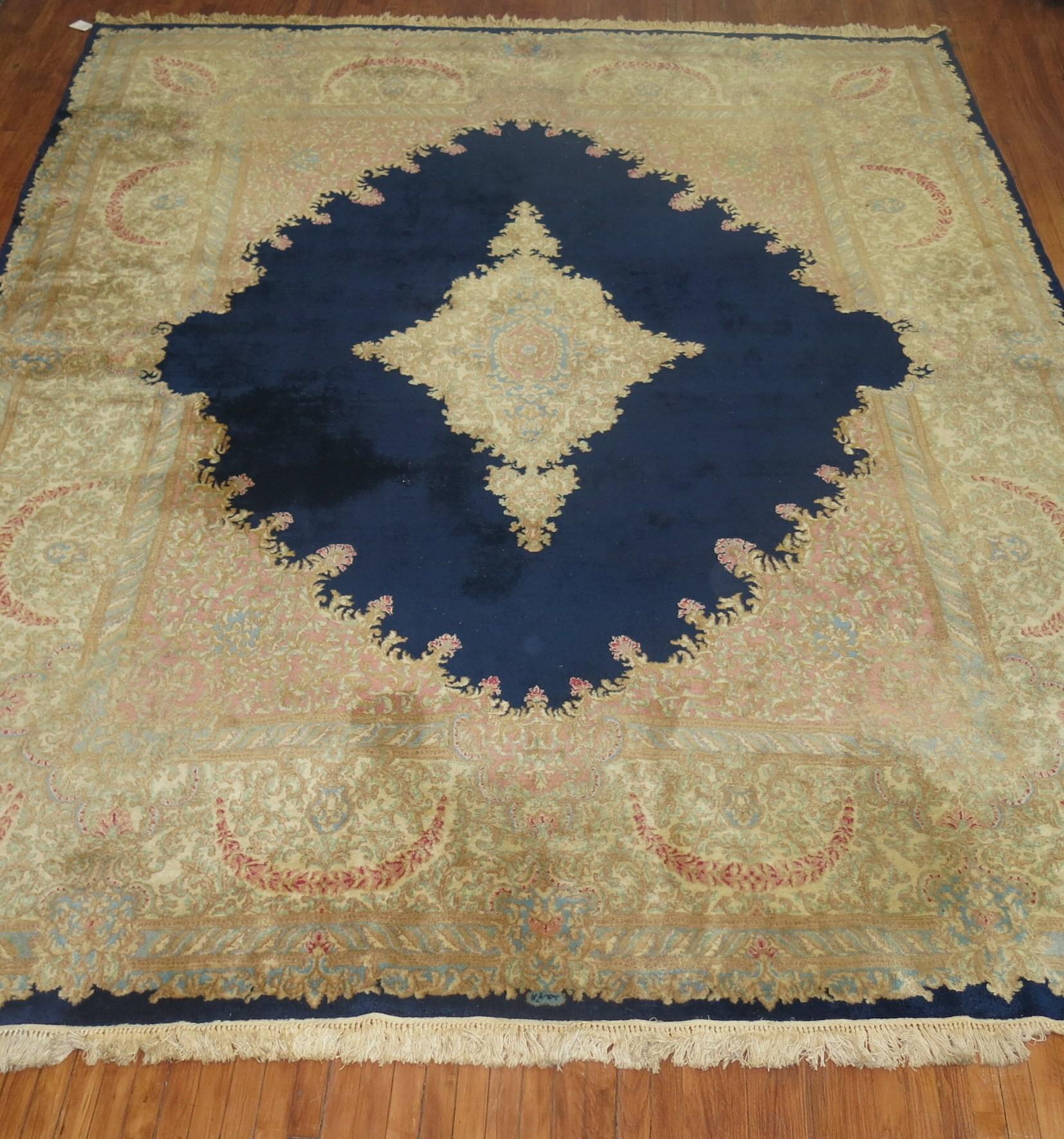 Zabihi Collection Persian Signed Kerman Rug For Sale 1