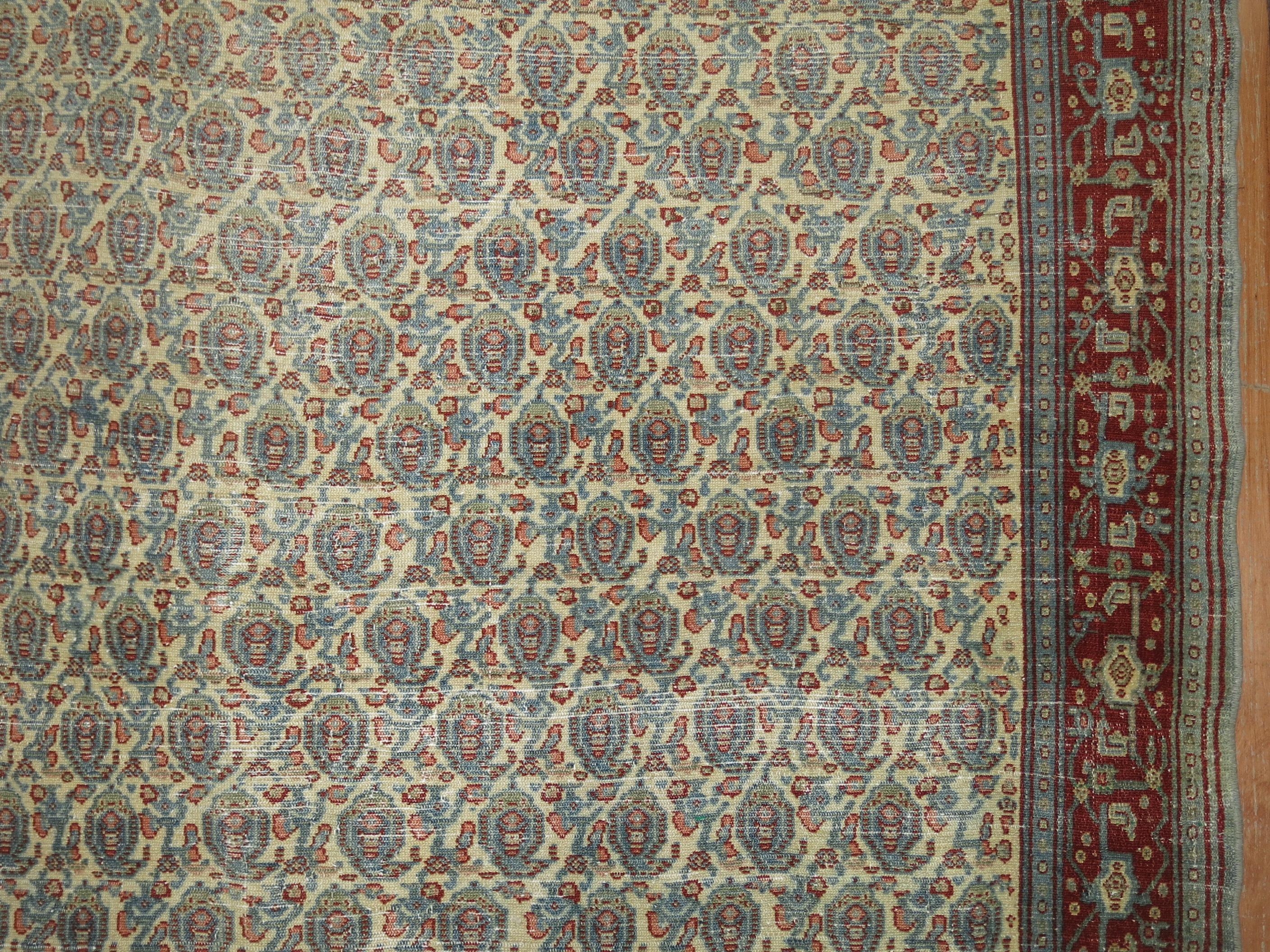 Zabihi Kollektion Persischer Täbris-Teppich mit Paisleymuster (20. Jahrhundert) im Angebot