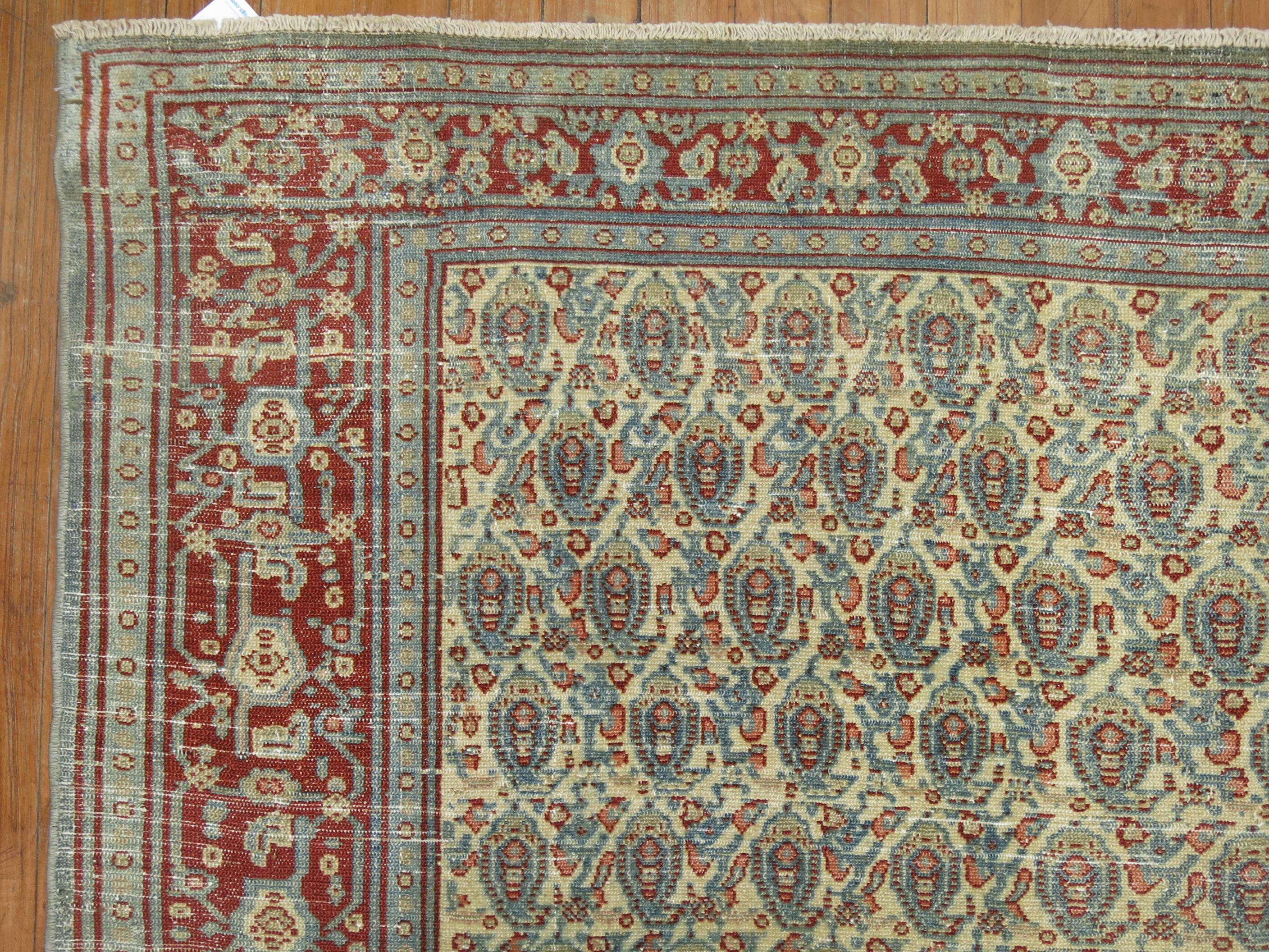 Zabihi Kollektion Persischer Täbris-Teppich mit Paisleymuster (Wolle) im Angebot