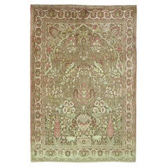 Zabihi Collection Persian Tabriz Pictorial Prayer Rug, early 20th Century