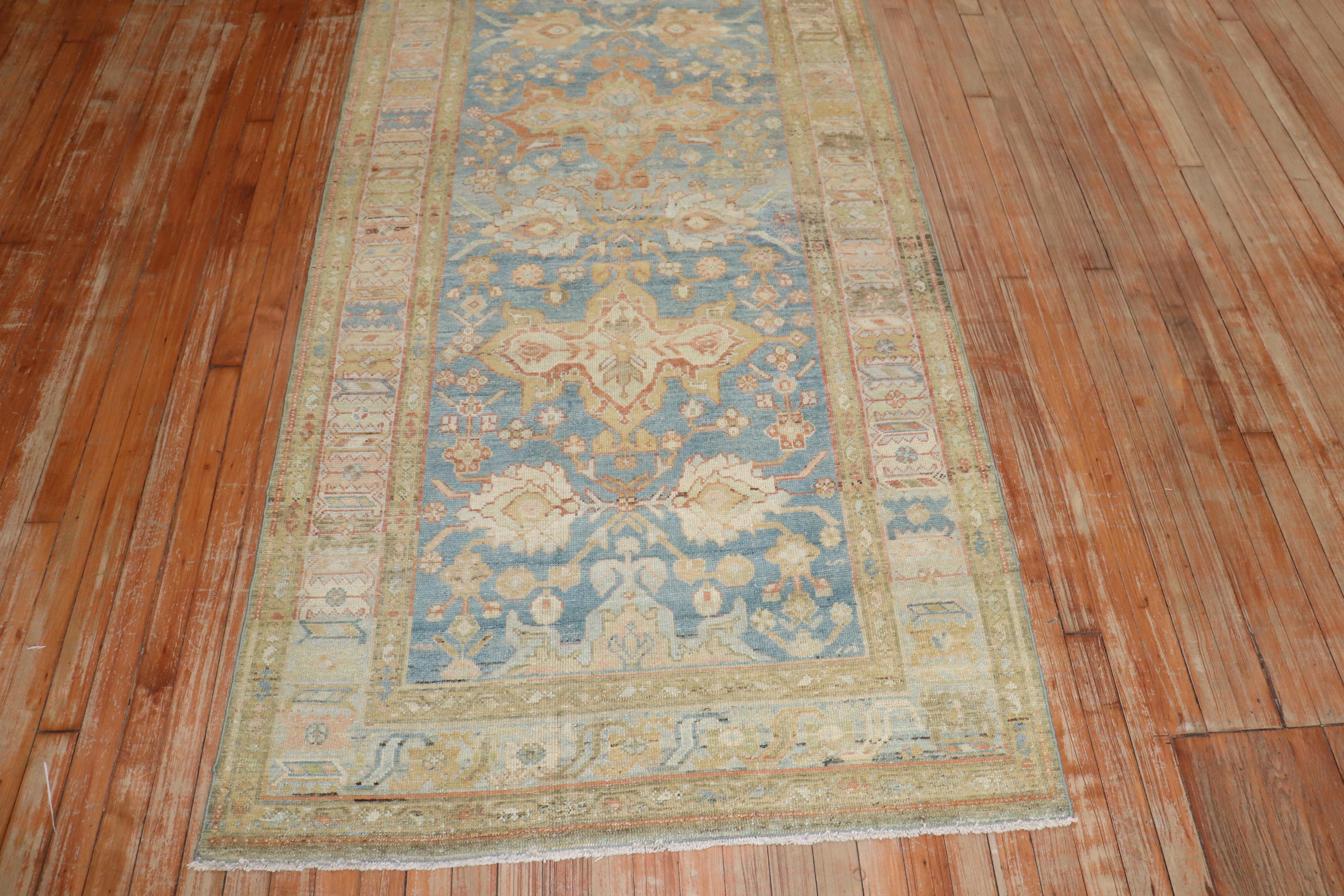 20th Century Zabihi Collection Persian Wide Antique Runner For Sale