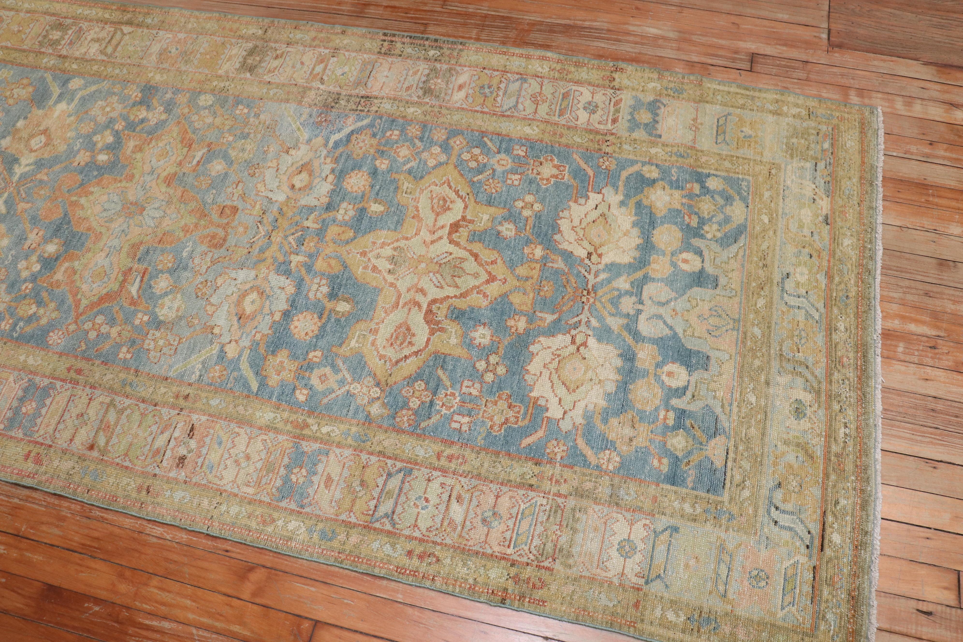 Zabihi Collection Persian Wide Antique Runner For Sale 2