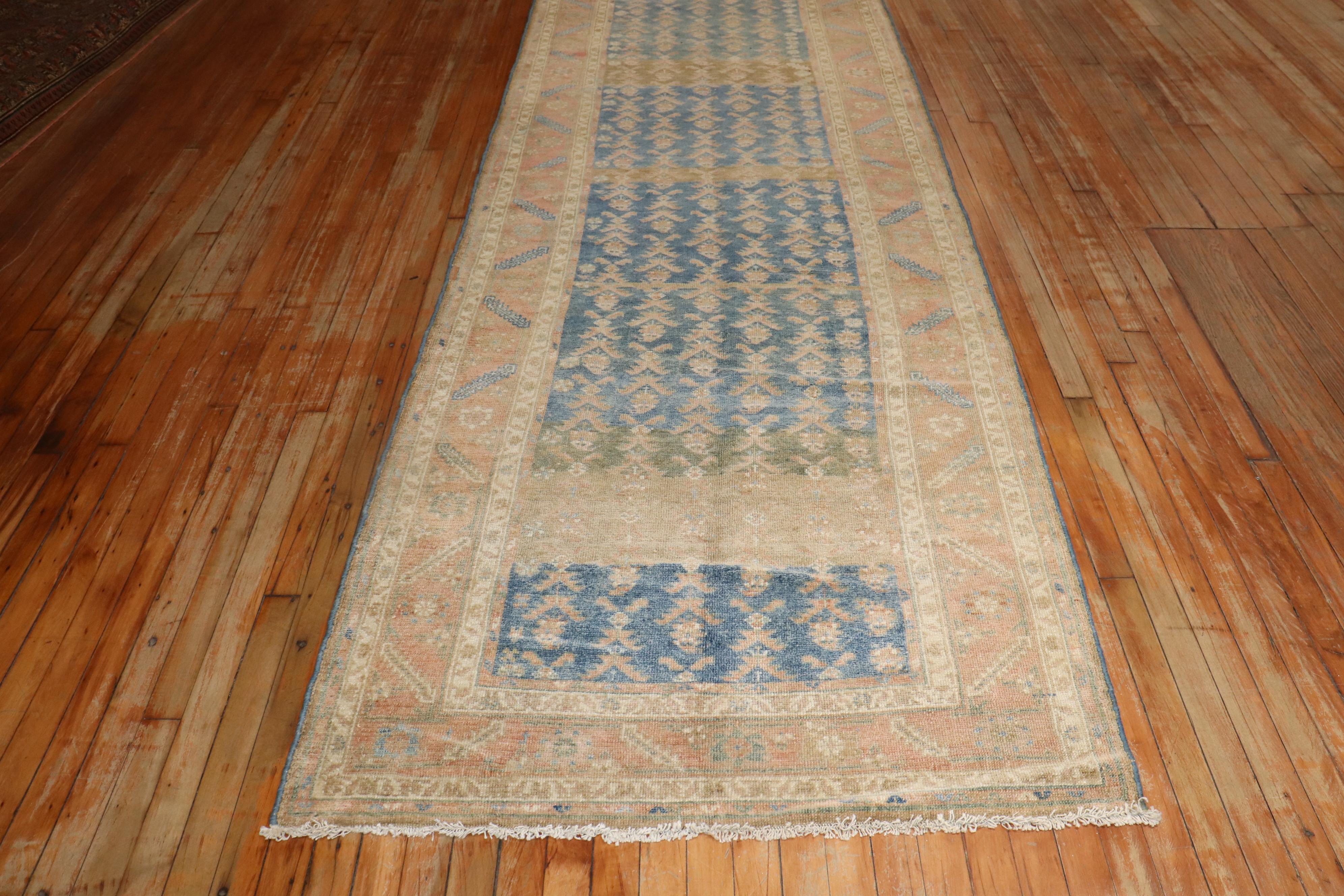 Hand-Knotted Zabihi Collection Persian Wide Long Vintage Runner For Sale