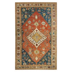 Colección Zabihi: Fenomenal alfombra tribal antigua «Bakshaish» de tamaño «Palace», 14' x 23'
