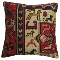 Zabihi Collection Pictorial Folk Art Soumac Kissen