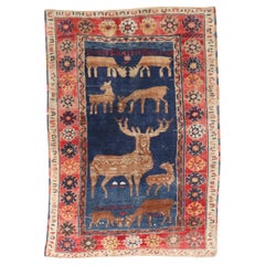 Tapis de la collection Zabihi, motif de cerf turc et animal pictural