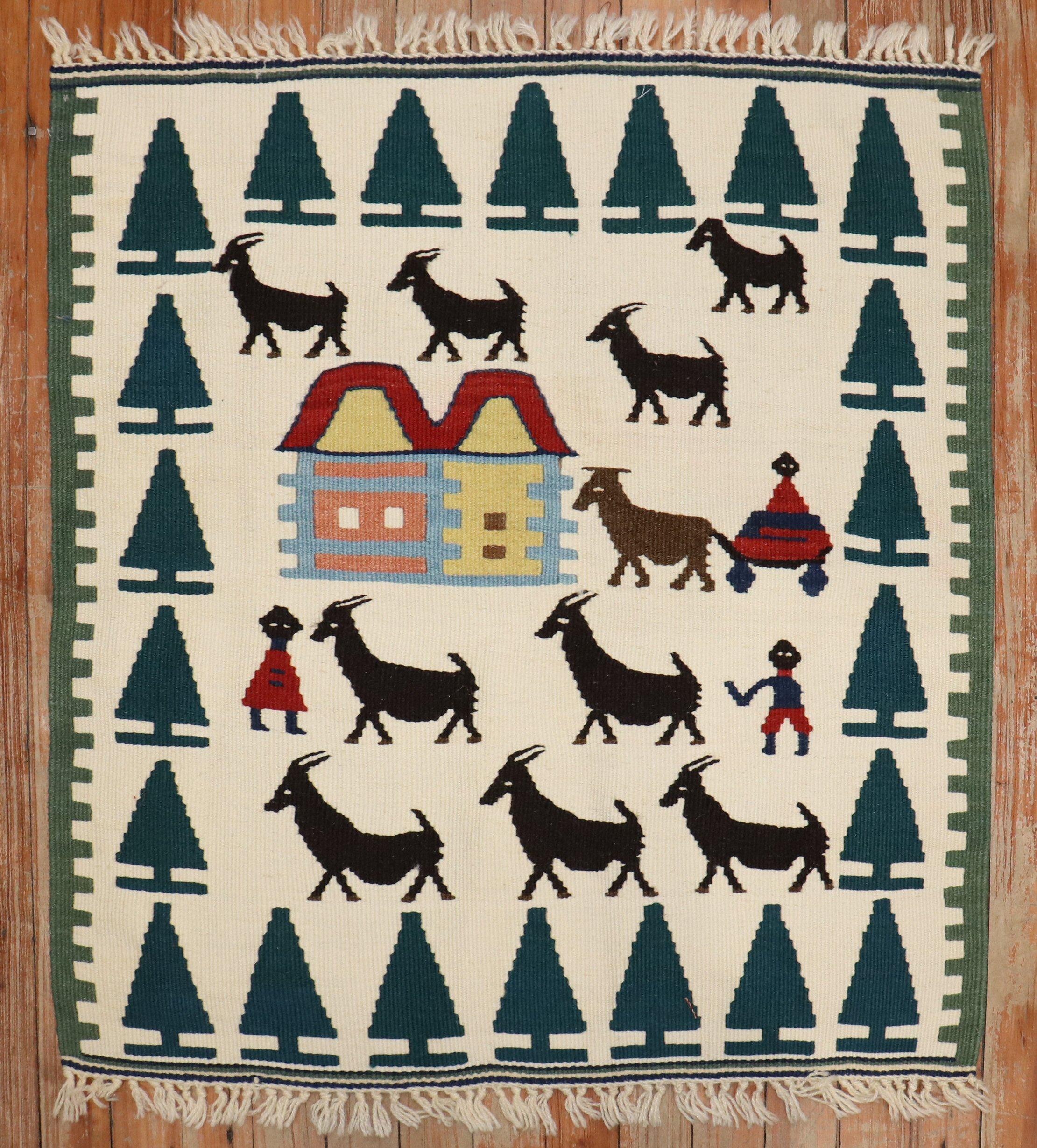 a late 20th-century mini square Turkish kilim

Details
rug no.	j3830
size	2' 5