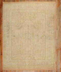 Zabihi Collection Pink Square Turkish Oushak Rug