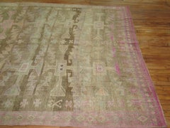 Zabihi Collection Pink Vintage Turkish Anatolian Rug, 7'2'' x 12'