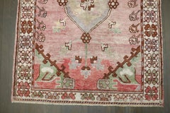 Colección Zabihi Alfombra Cuadrada Daizkare Rosa Vintage Turca Pequeña de Anatolia