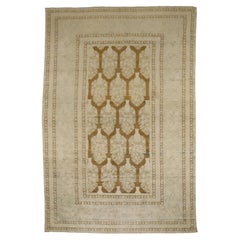 Zabihi Collection Plant Vase Brown Antique Indian Rug, 10' x 15'7''