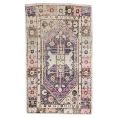 Vintage Zabihi Collection Purple Turkish Scatter Rug