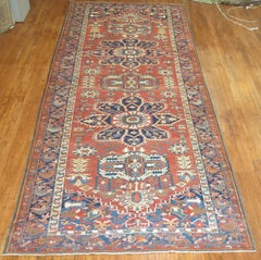 Zabihi Collection Rare Antique Persian Serapi Corridor Runner