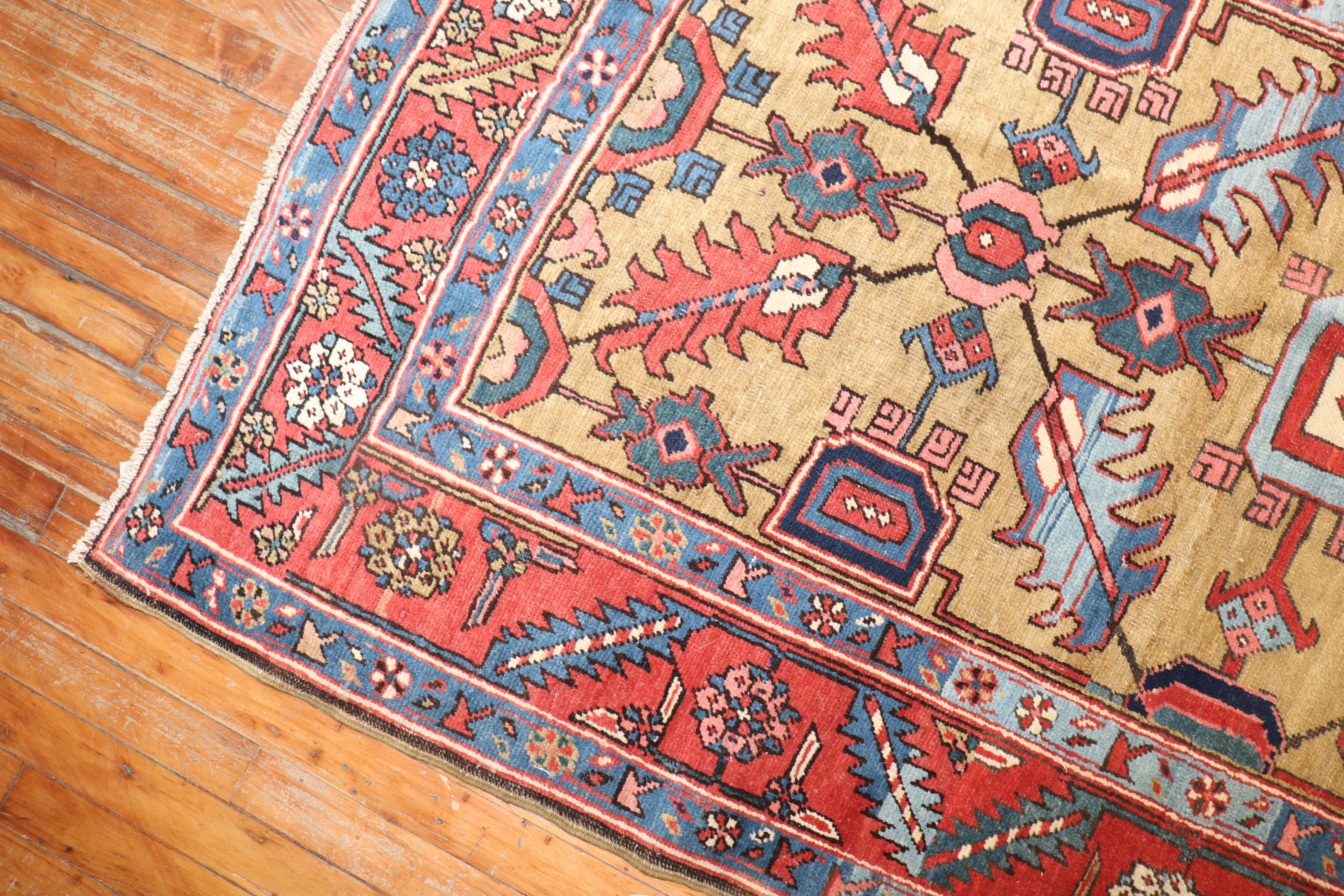 Tribal Zabihi Collection Rare Antique Persian Serapi Runner