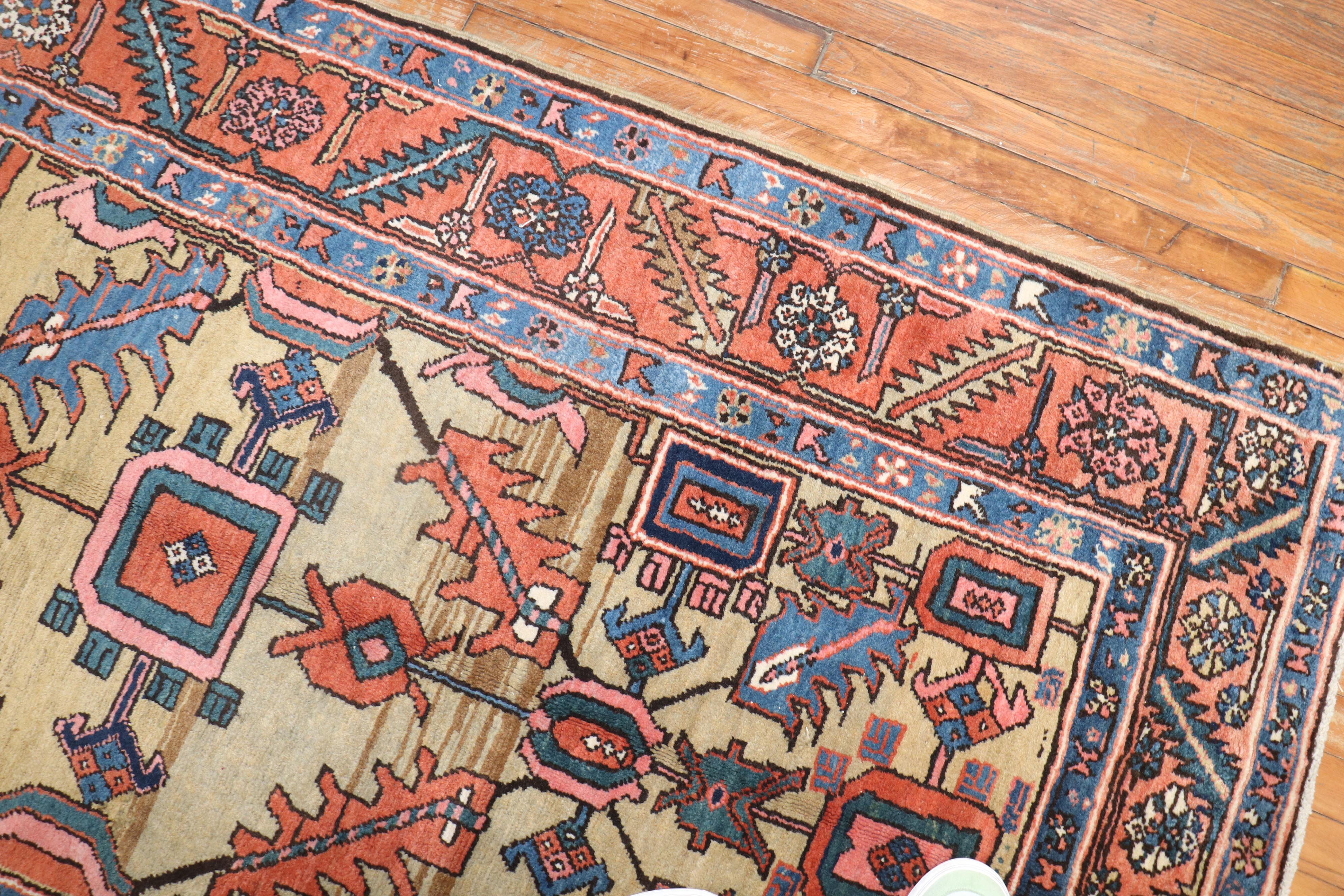 Zabihi Collection Rare Antique Persian Serapi Runner In Good Condition In New York, NY
