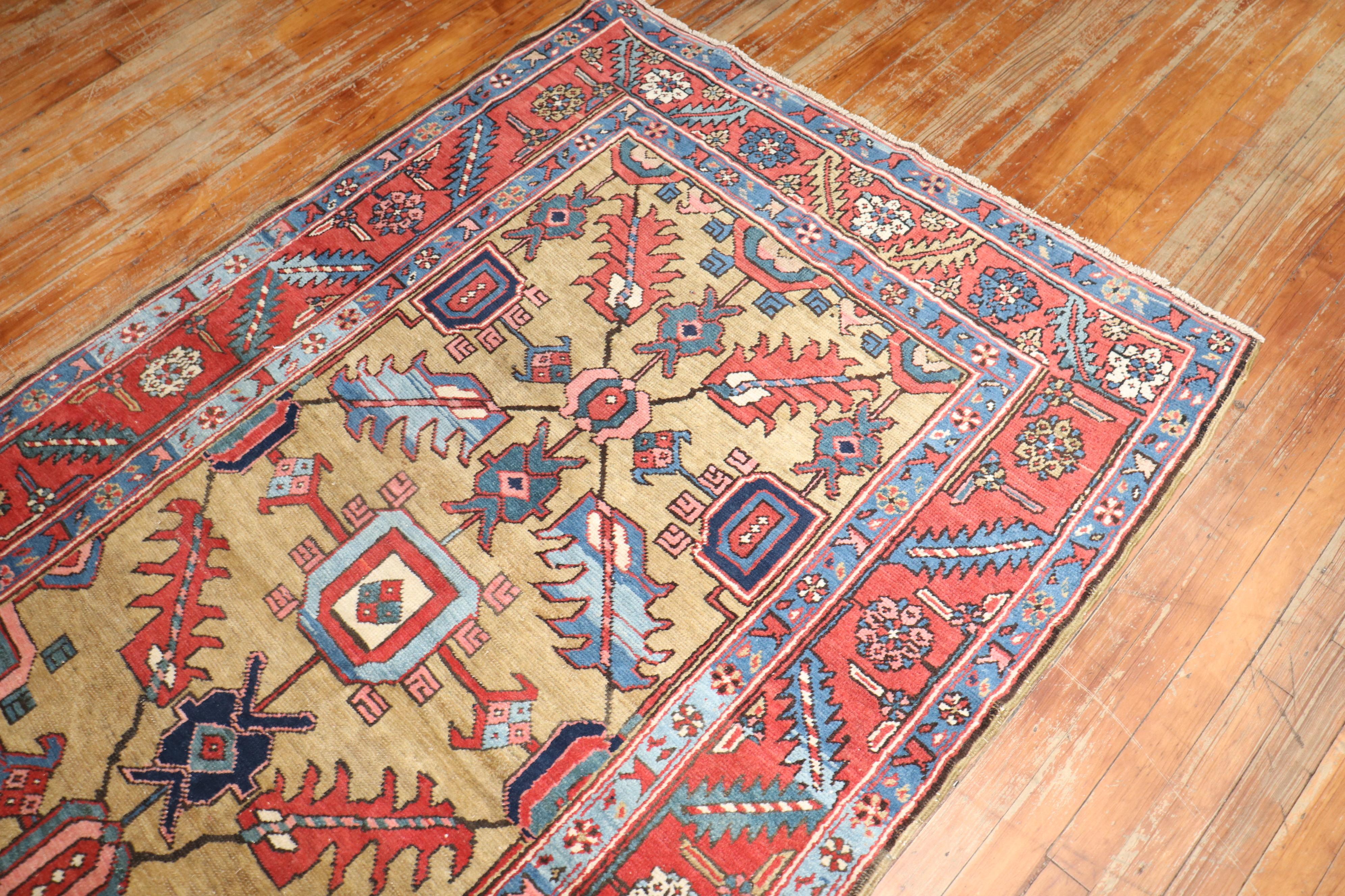 19th Century Zabihi Collection Rare Antique Persian Serapi Runner