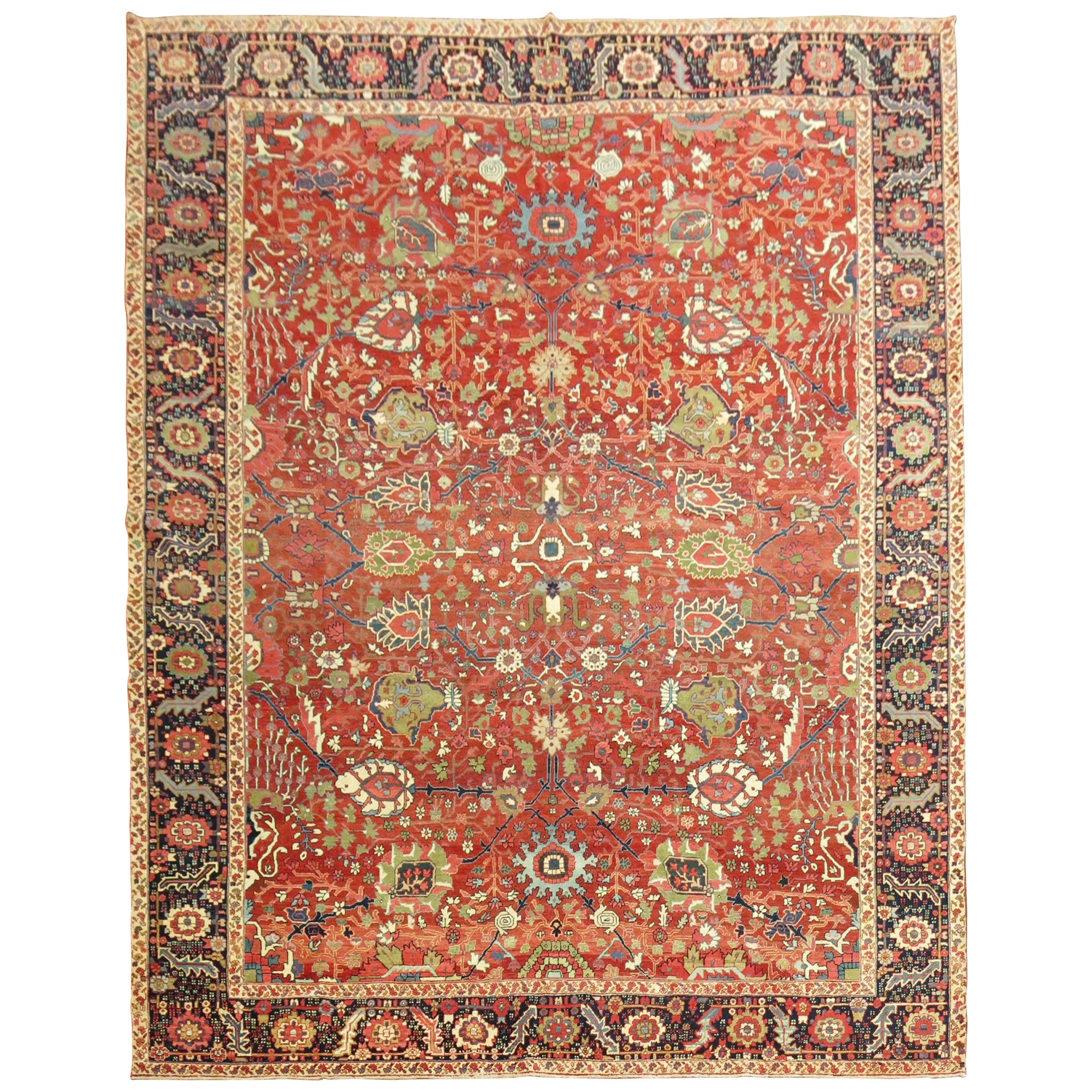 Zabihi Collection Seltener Jewel Toned Persian Heriz Serapi Teppich