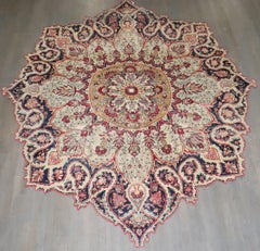 Zabihi Collection Rare Persian Tabriz Medallion Scalloped Oval Rondel Rug