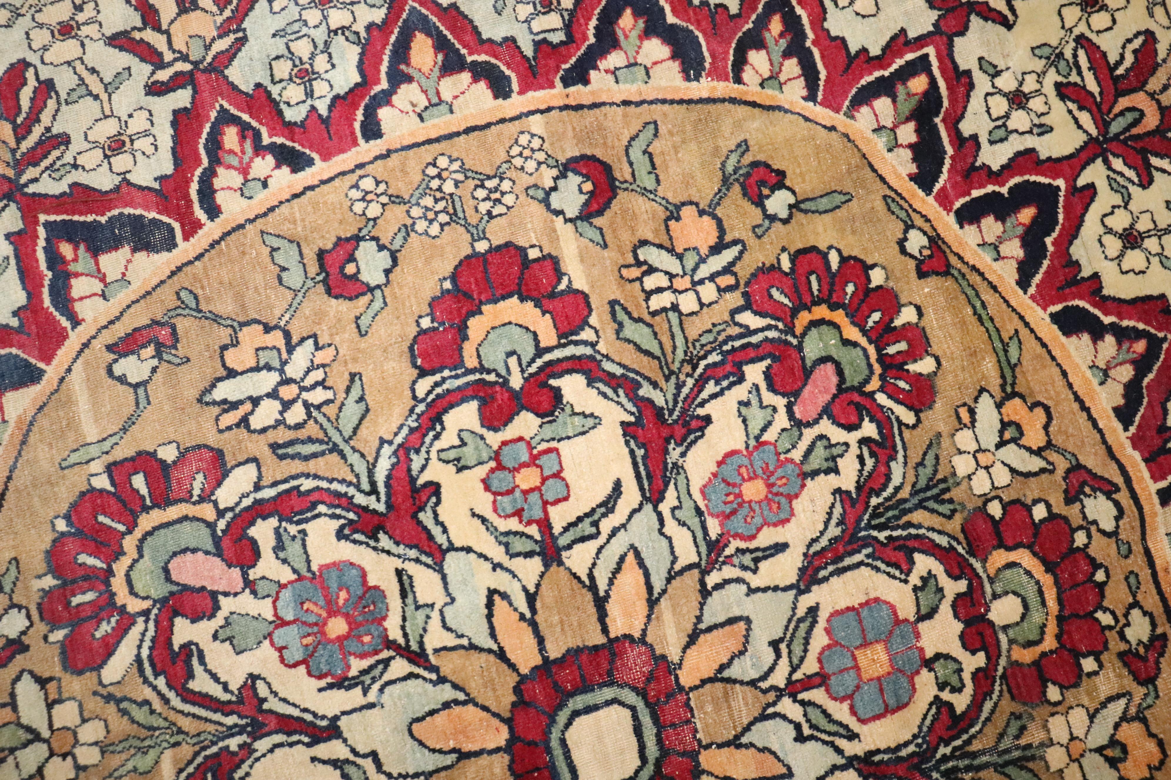 Zabihi Collection Rare Persian Tabriz Medallion Scalloped Oval Rondel Rug en vente 1