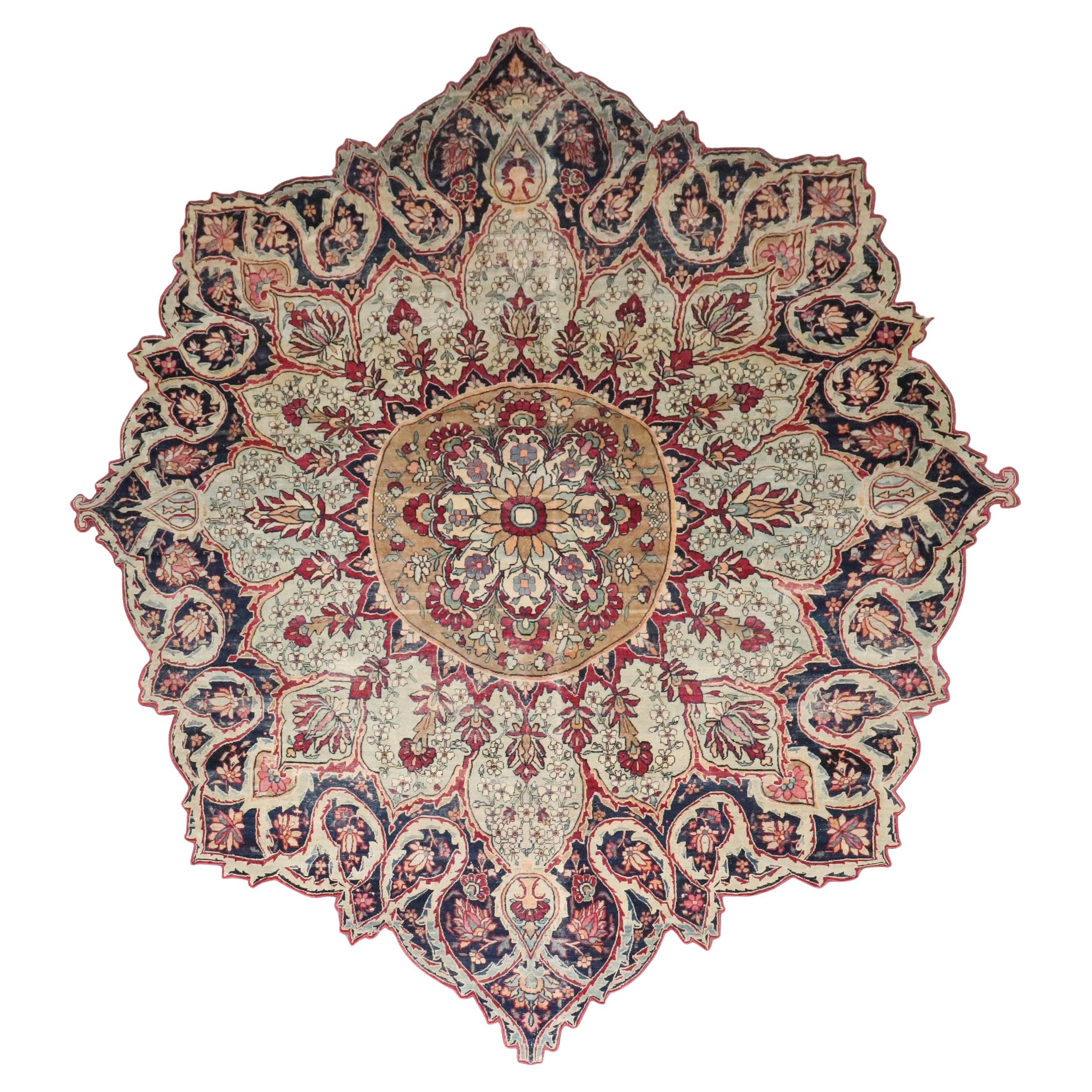 Zabihi Collection Rare Persian Tabriz Medallion Scalloped Oval Rondel Rug