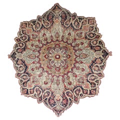 Zabihi Collection Rare Persian Tabriz Medallion Scalloped Oval Rondel Rug