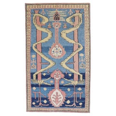 Alfombra turca vintage poco común con motivo de serpientes de la colección Zabihi