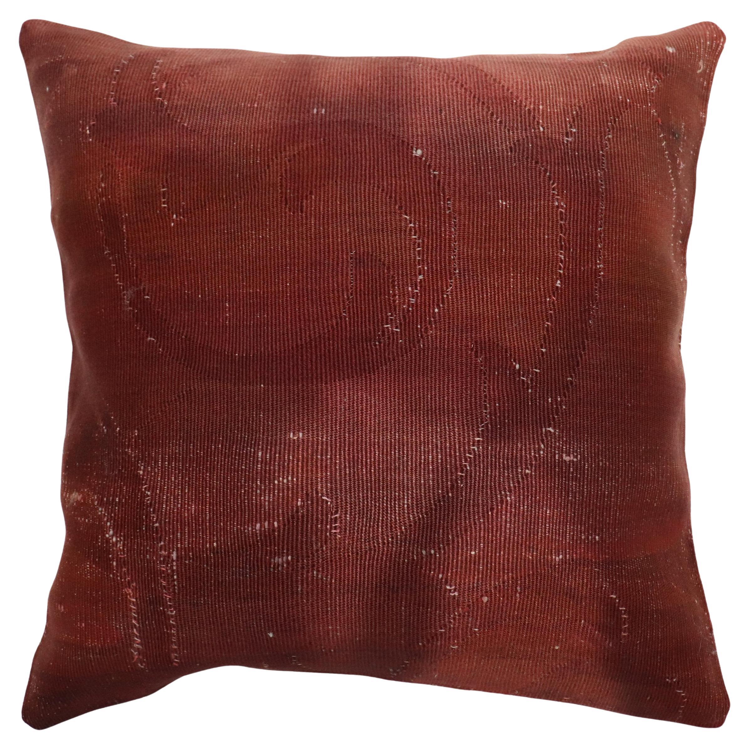 Zabihi Collection Red 19th Century Antique French Aubusson Pillow For Sale