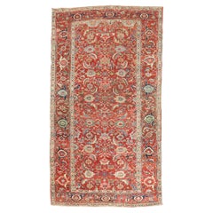 Zabihi Collection Red Antique Persian Serapi Rug