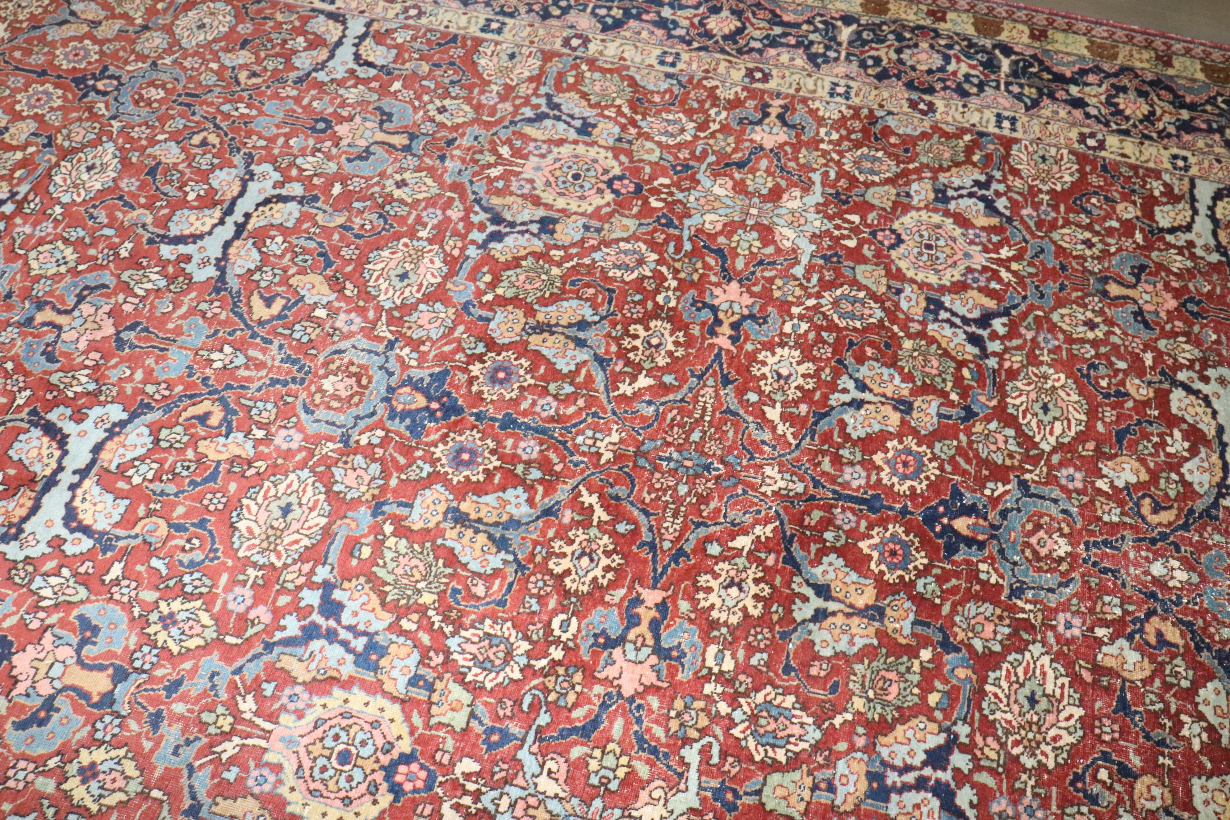 Tappeto persiano Tabriz dei primi del Novecento in rosso e blu

Dettagli
rug no.	j4266
dimensione	8' 4