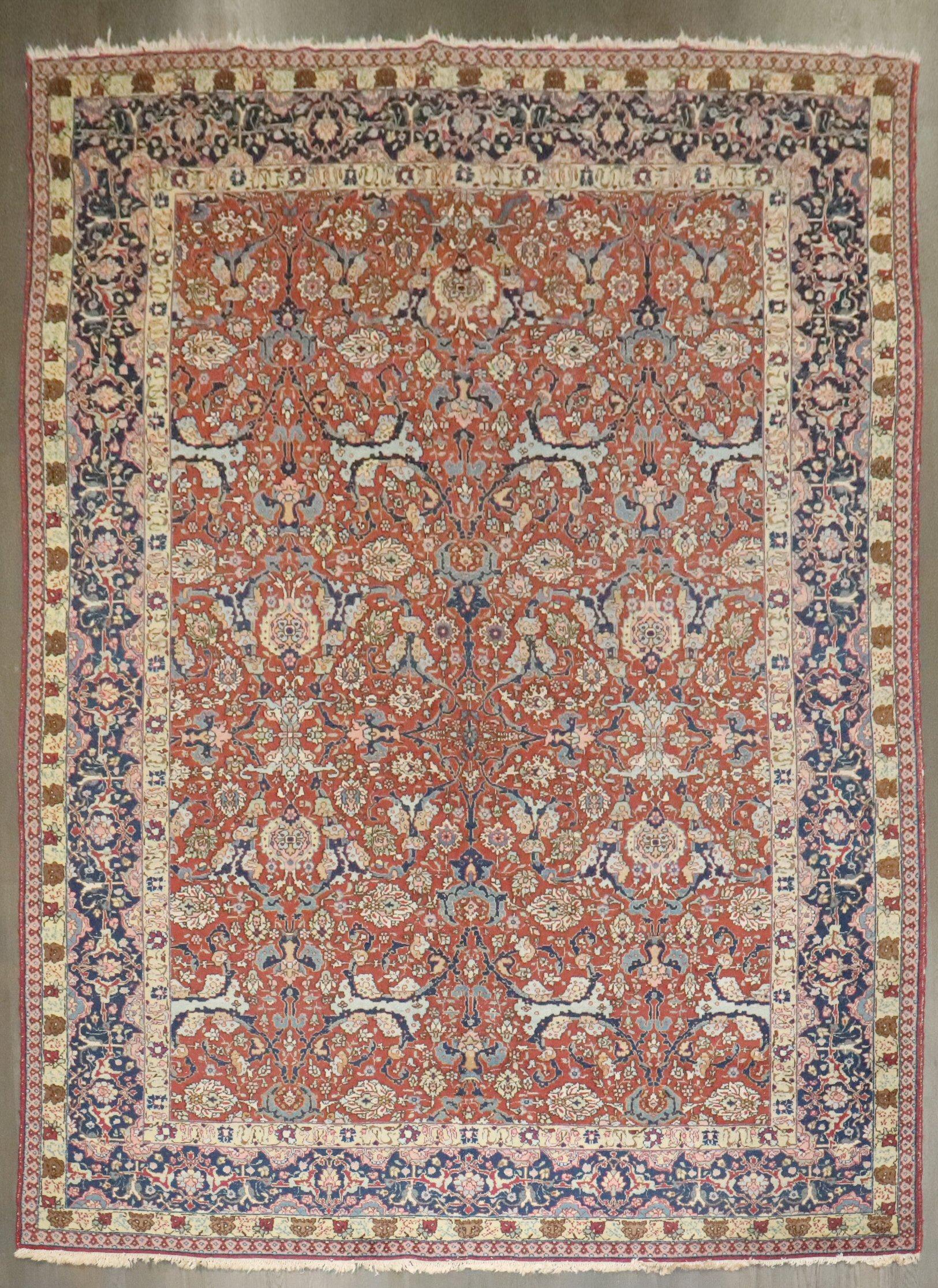 XX secolo Tappeto Zabihi Collection'S Rosso Antico Persiano Tabriz in vendita