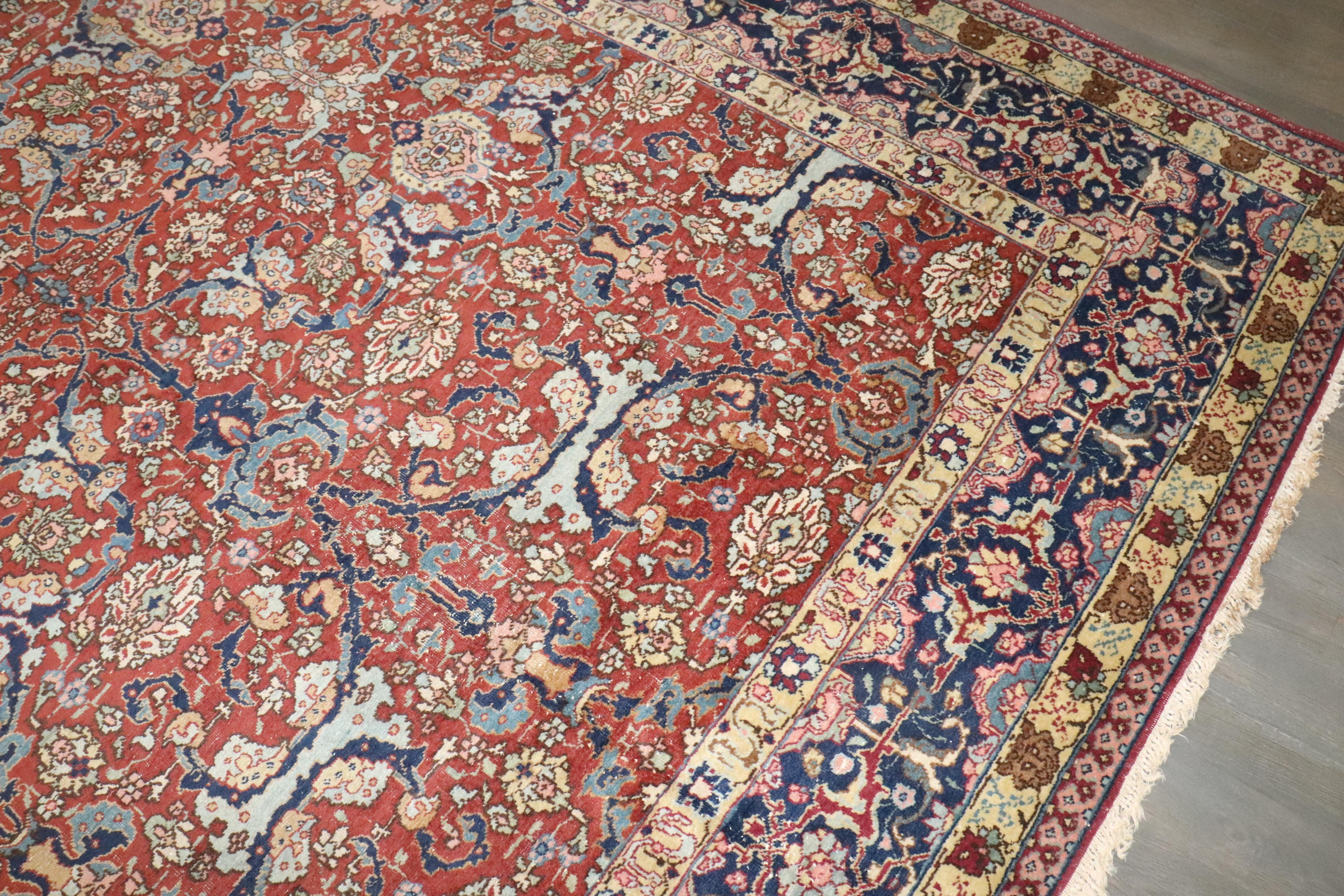 Tappeto Zabihi Collection'S Rosso Antico Persiano Tabriz in vendita 1