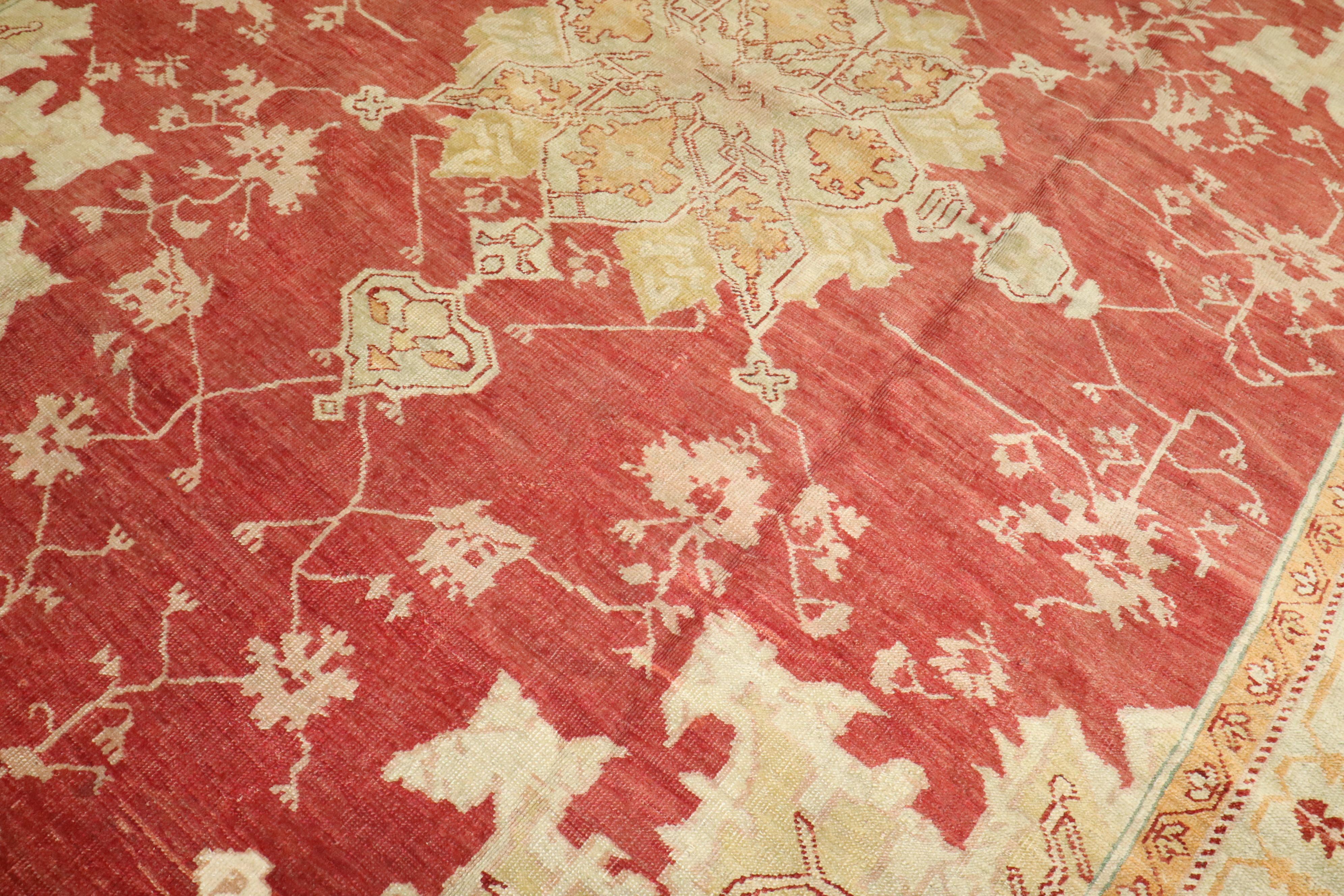 Tappeto Zabihi Collection'S Rosso Antico Turco Oushak In condizioni buone in vendita a New York, NY
