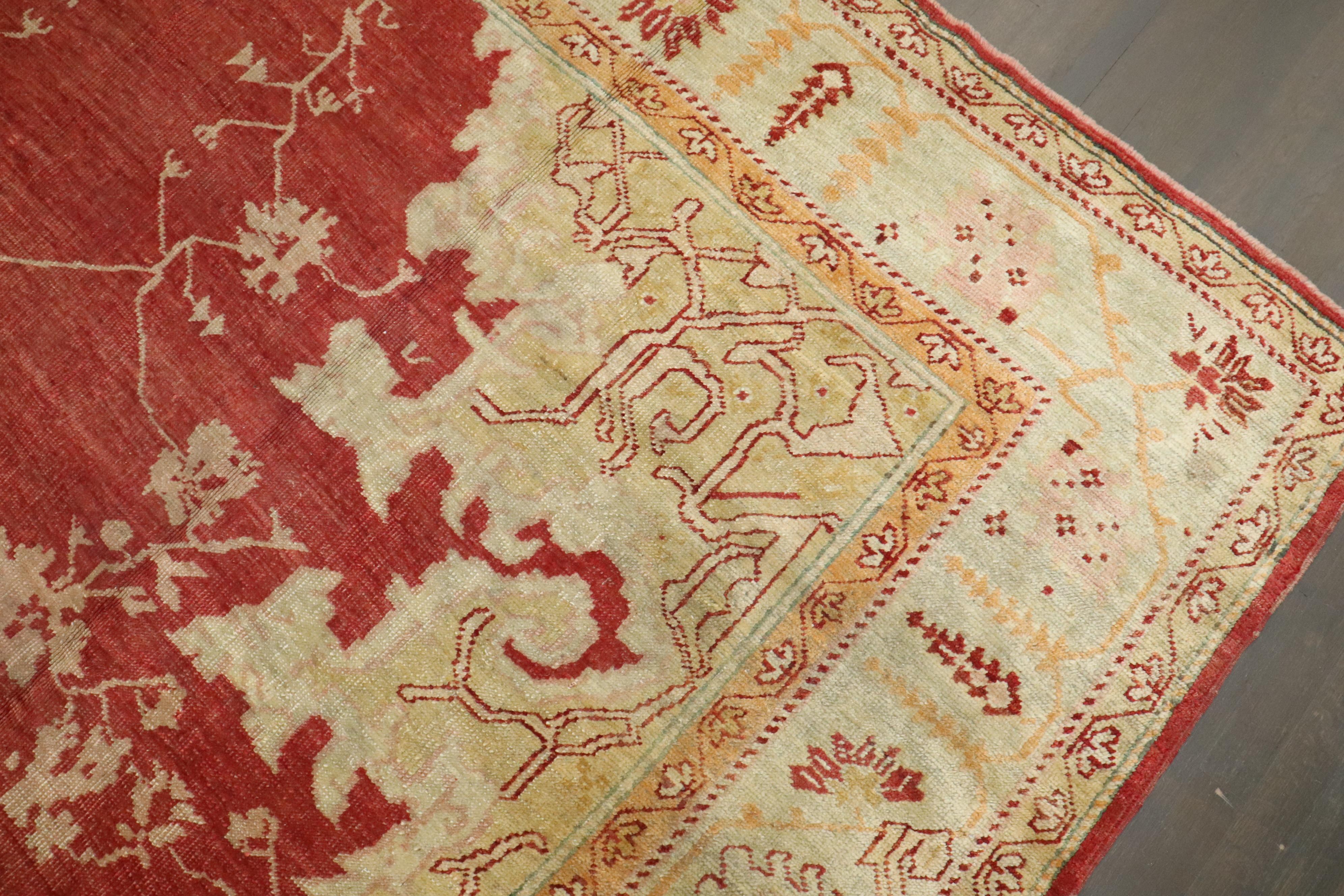 XX secolo Tappeto Zabihi Collection'S Rosso Antico Turco Oushak in vendita
