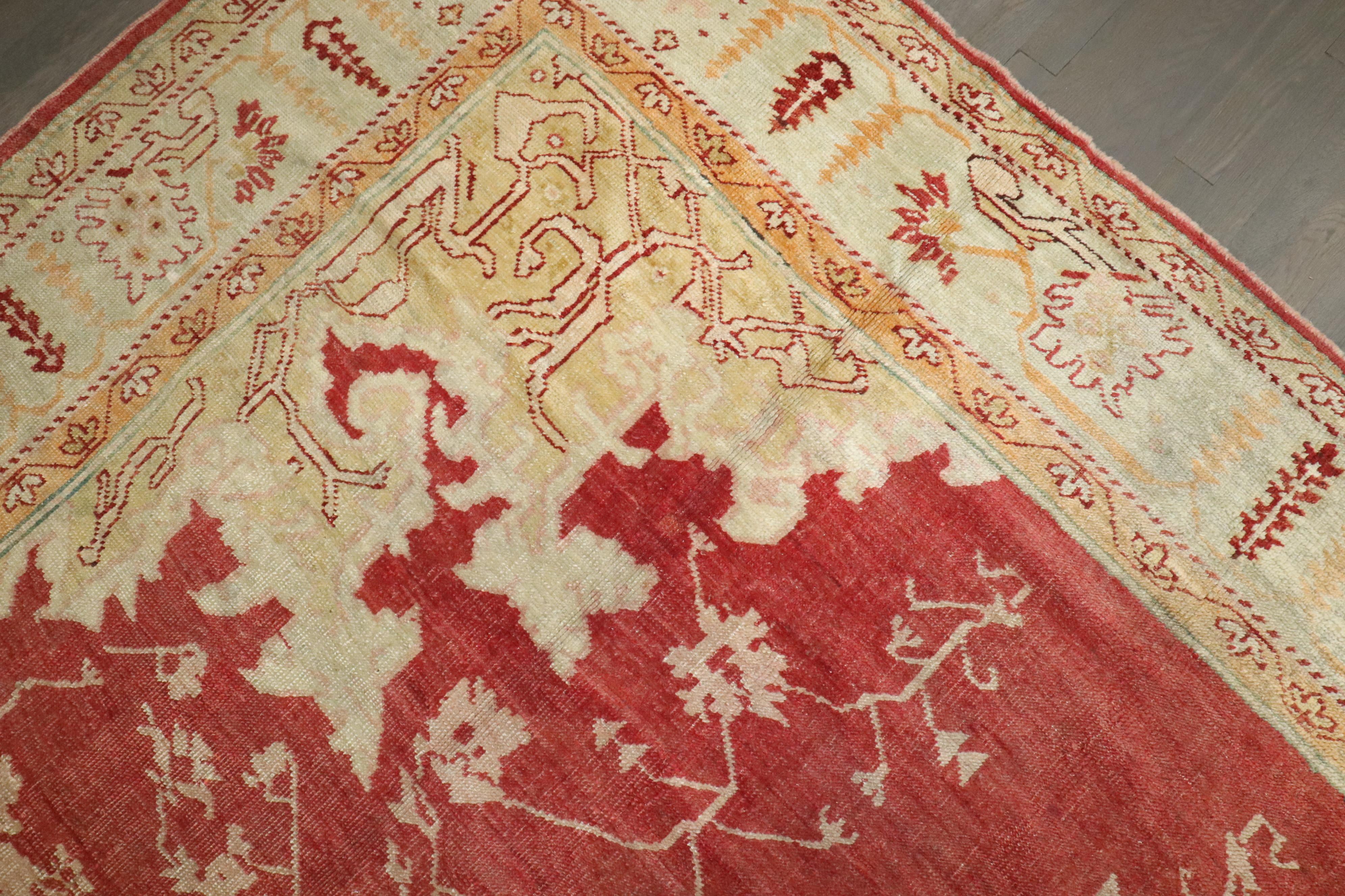 Lana Tappeto Zabihi Collection'S Rosso Antico Turco Oushak in vendita