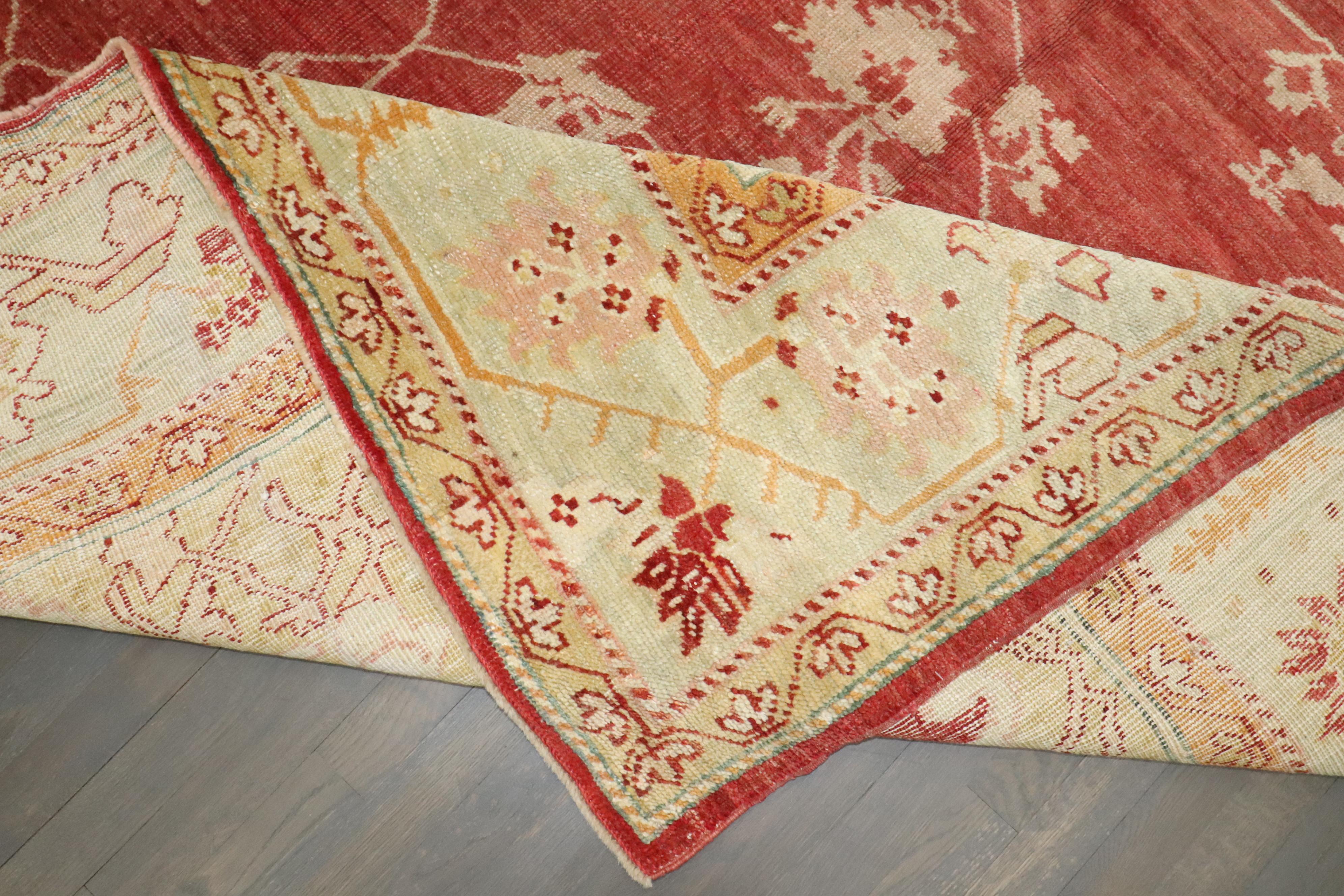 Tappeto Zabihi Collection'S Rosso Antico Turco Oushak in vendita 1