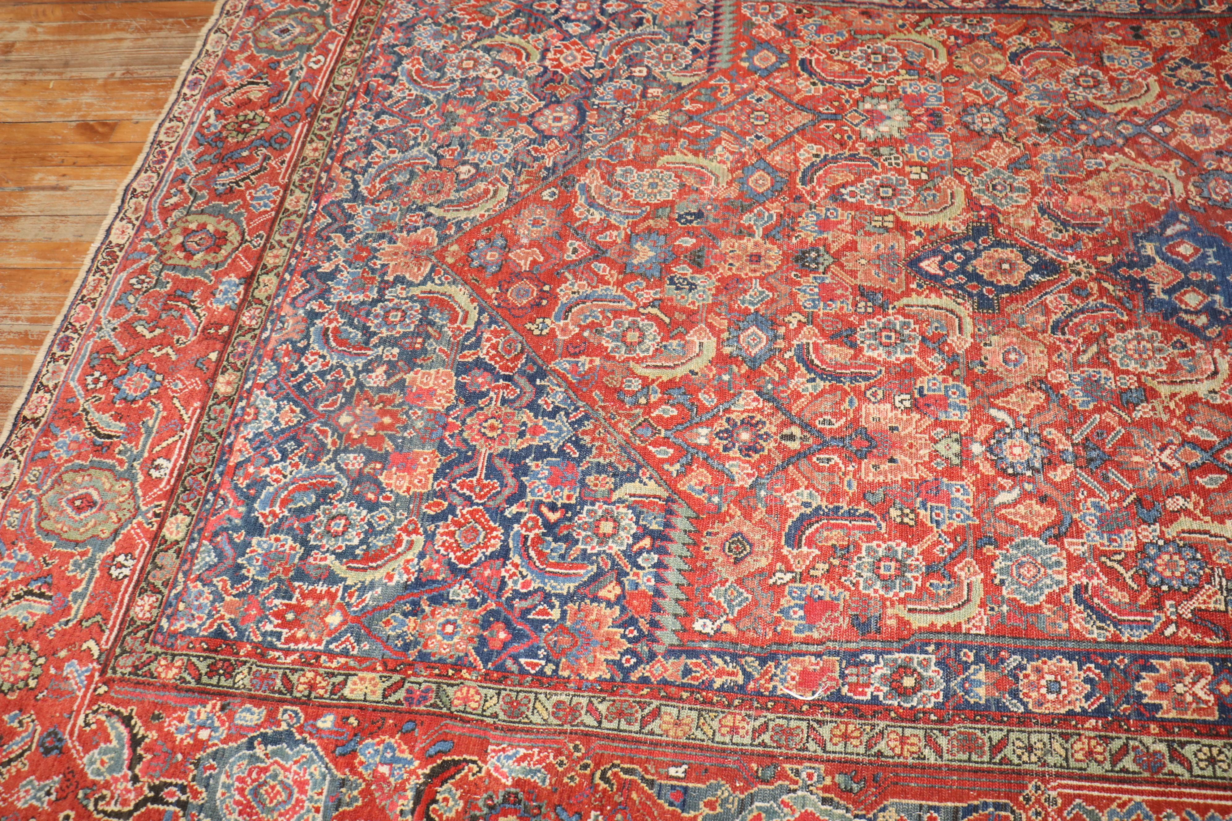 Zabihi Kollektion Rot-Blauer persischer Corridor-Teppich im Angebot 2